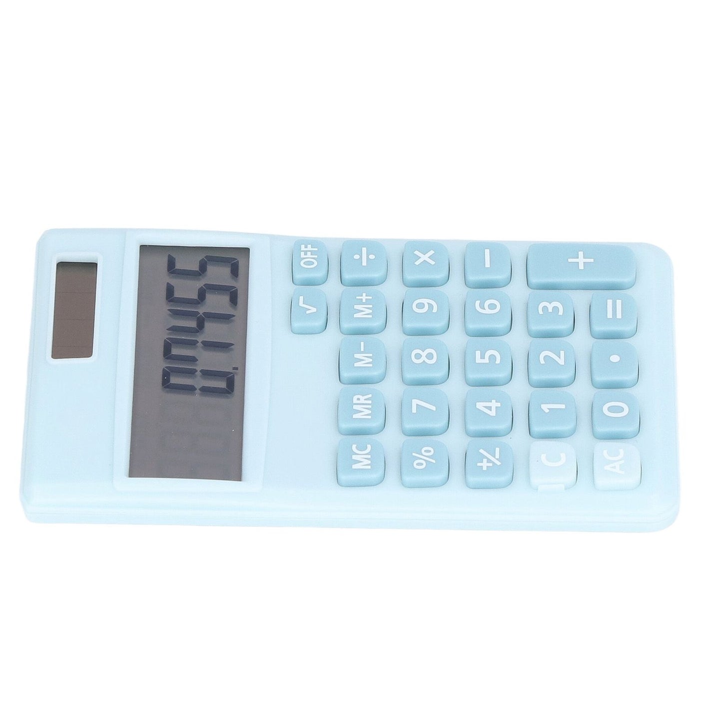 Calculators 8 Digit Solar Battery Dual Power Handheld Pocket Calculator with Large LCD Display Big Sensitive ButtonRefreshing Blue