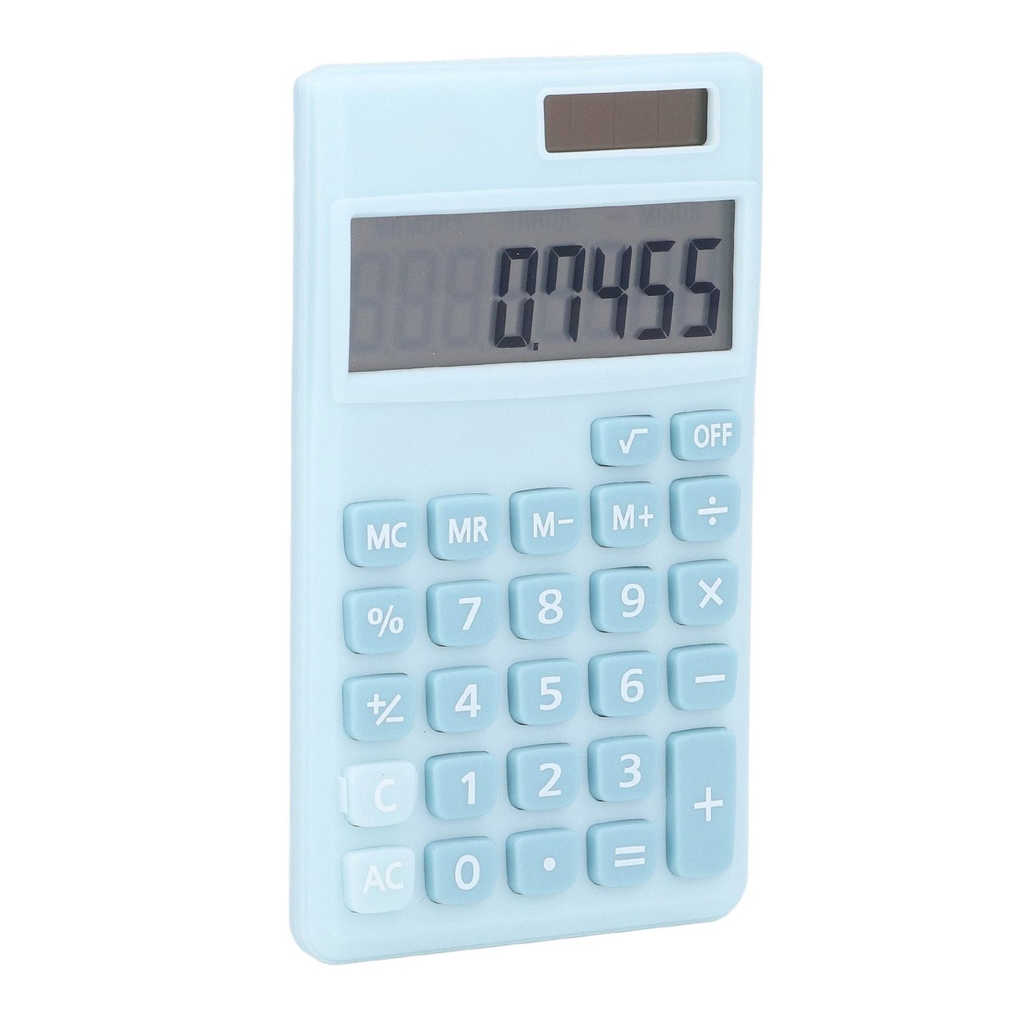 Calculators 8 Digit Solar Battery Dual Power Handheld Pocket Calculator with Large LCD Display Big Sensitive ButtonRefreshing Blue