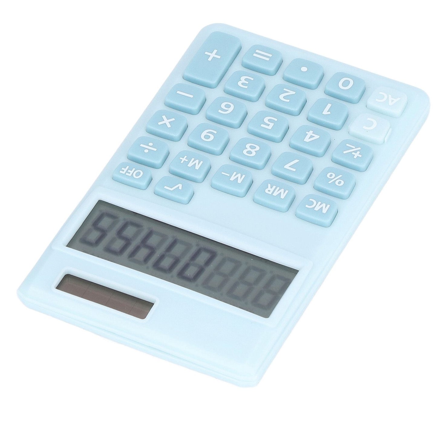 Calculators 8 Digit Solar Battery Dual Power Handheld Pocket Calculator with Large LCD Display Big Sensitive ButtonRefreshing Blue