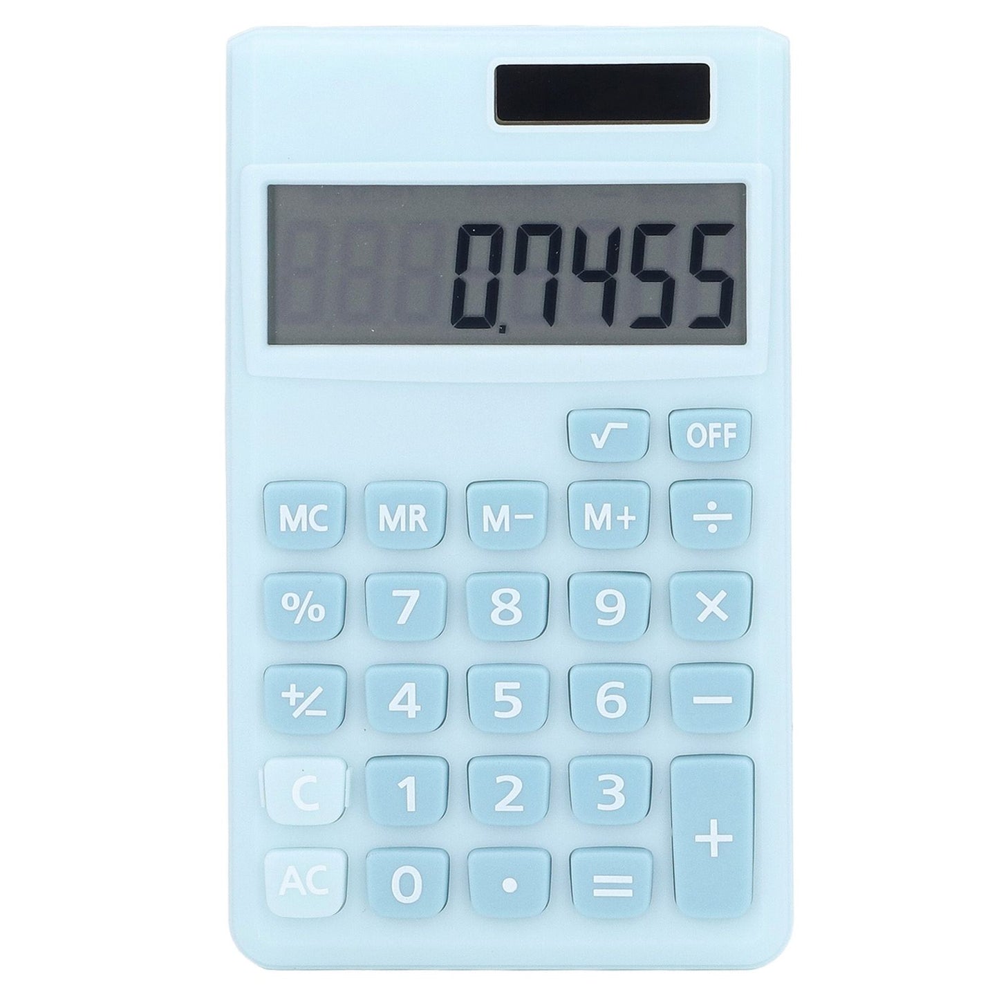 Calculators 8 Digit Solar Battery Dual Power Handheld Pocket Calculator with Large LCD Display Big Sensitive ButtonRefreshing Blue