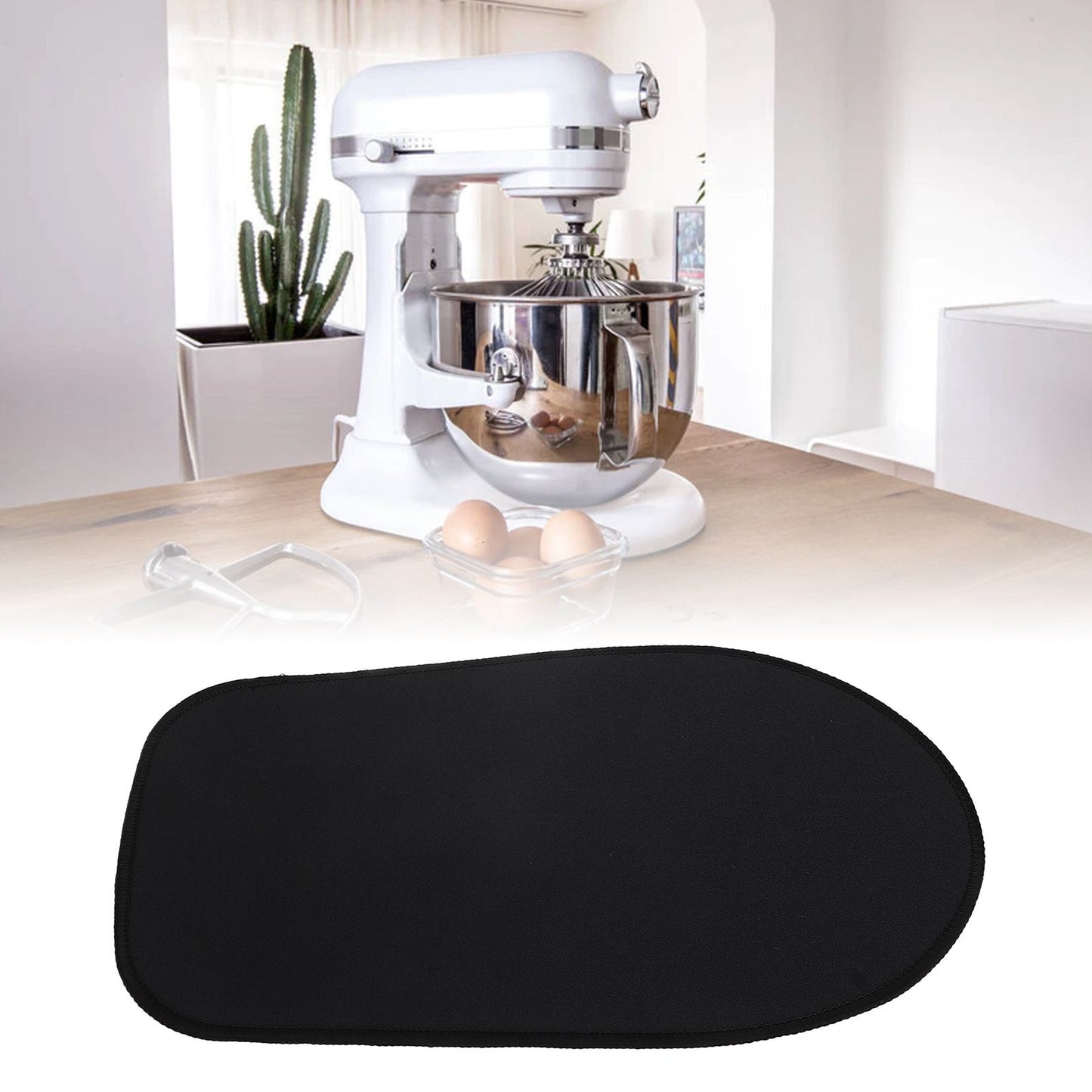 Mixer Slider Mat Easy to Move Flexible Exquisite Black Edges Kitchen Appliance Mats for Household Cafe Restaurant6.5-8L