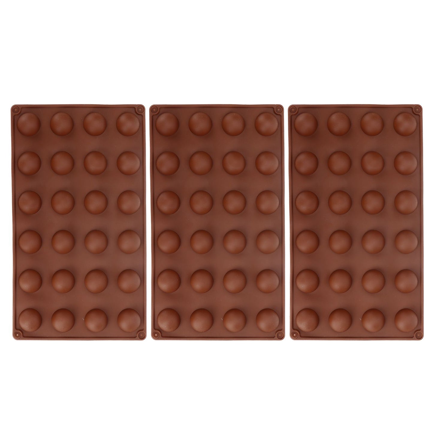 3pcs Silicone Mould 24‑Hole Soft Semi Sphere Baking Mold for Chocolate Jelly Mousse Soap