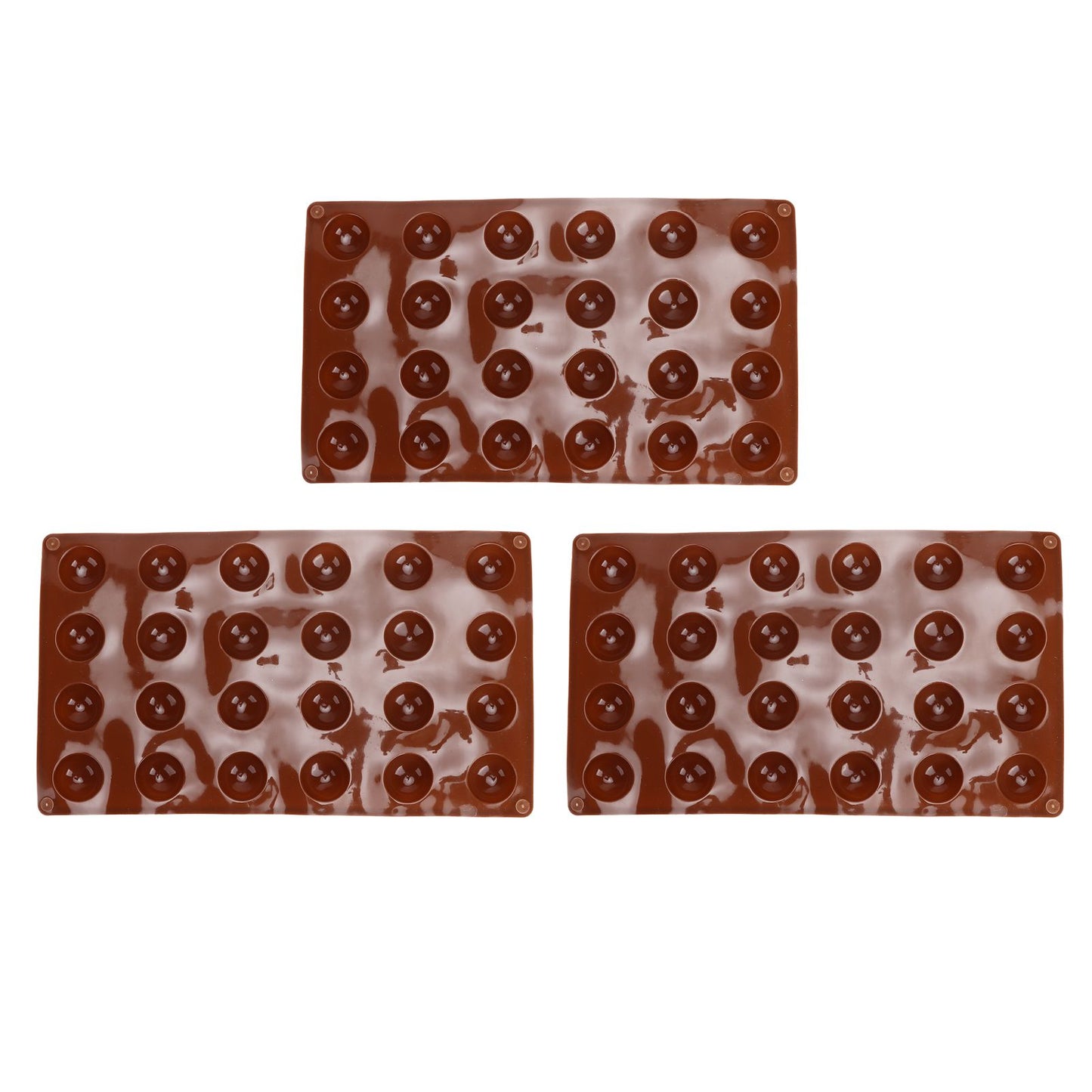 3pcs Silicone Mould 24‑Hole Soft Semi Sphere Baking Mold for Chocolate Jelly Mousse Soap