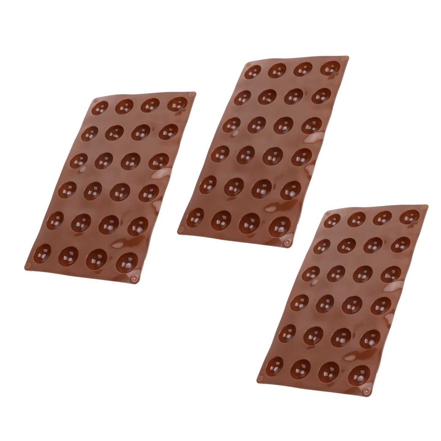3pcs Silicone Mould 24‑Hole Soft Semi Sphere Baking Mold for Chocolate Jelly Mousse Soap