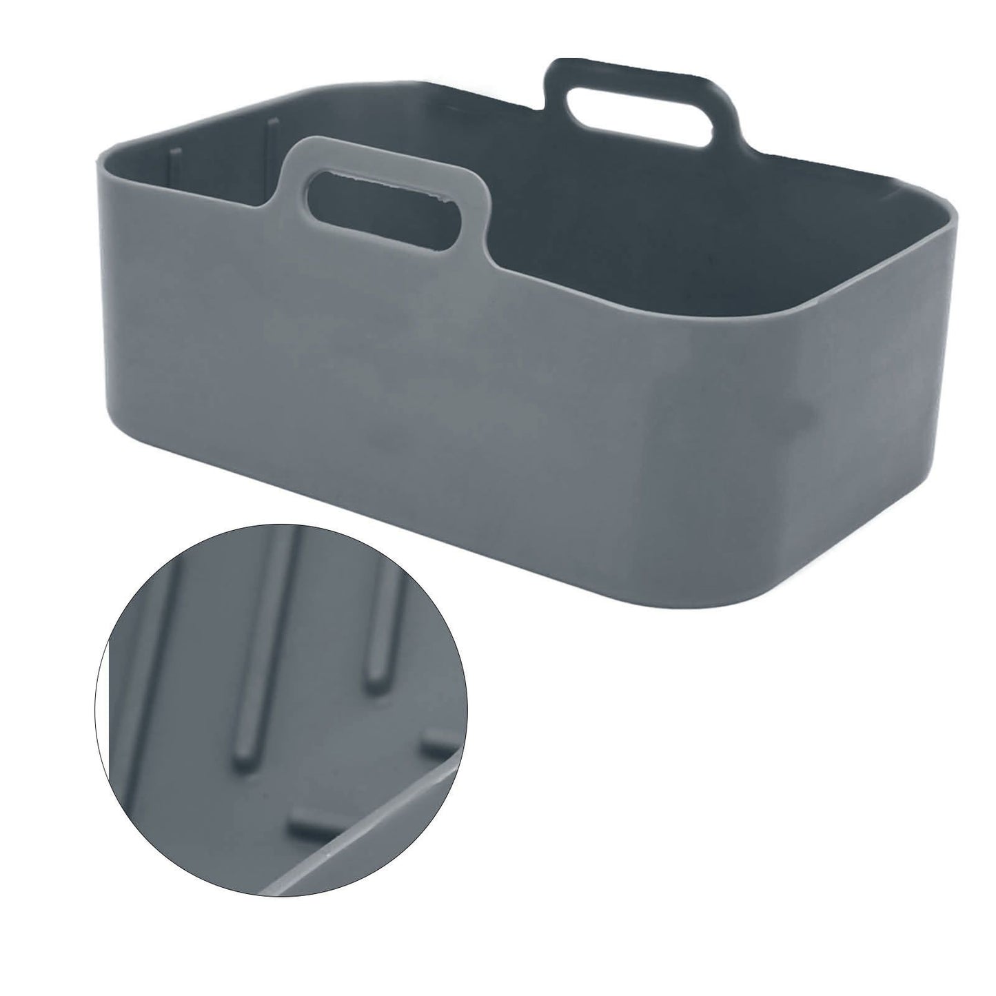 Fryer Silicone Pot Non Stick Reusable Liner Basket Replacement for Ninja DZ201 Foodi 8QT Gray