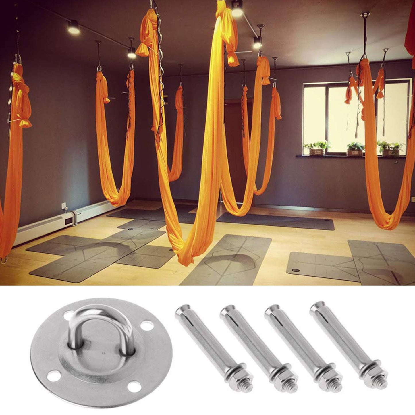 Yoga Hammock Hook Stainless Steel Swing Hook Punch Bag Ceiling Hook with Expansion Bolt for Gym