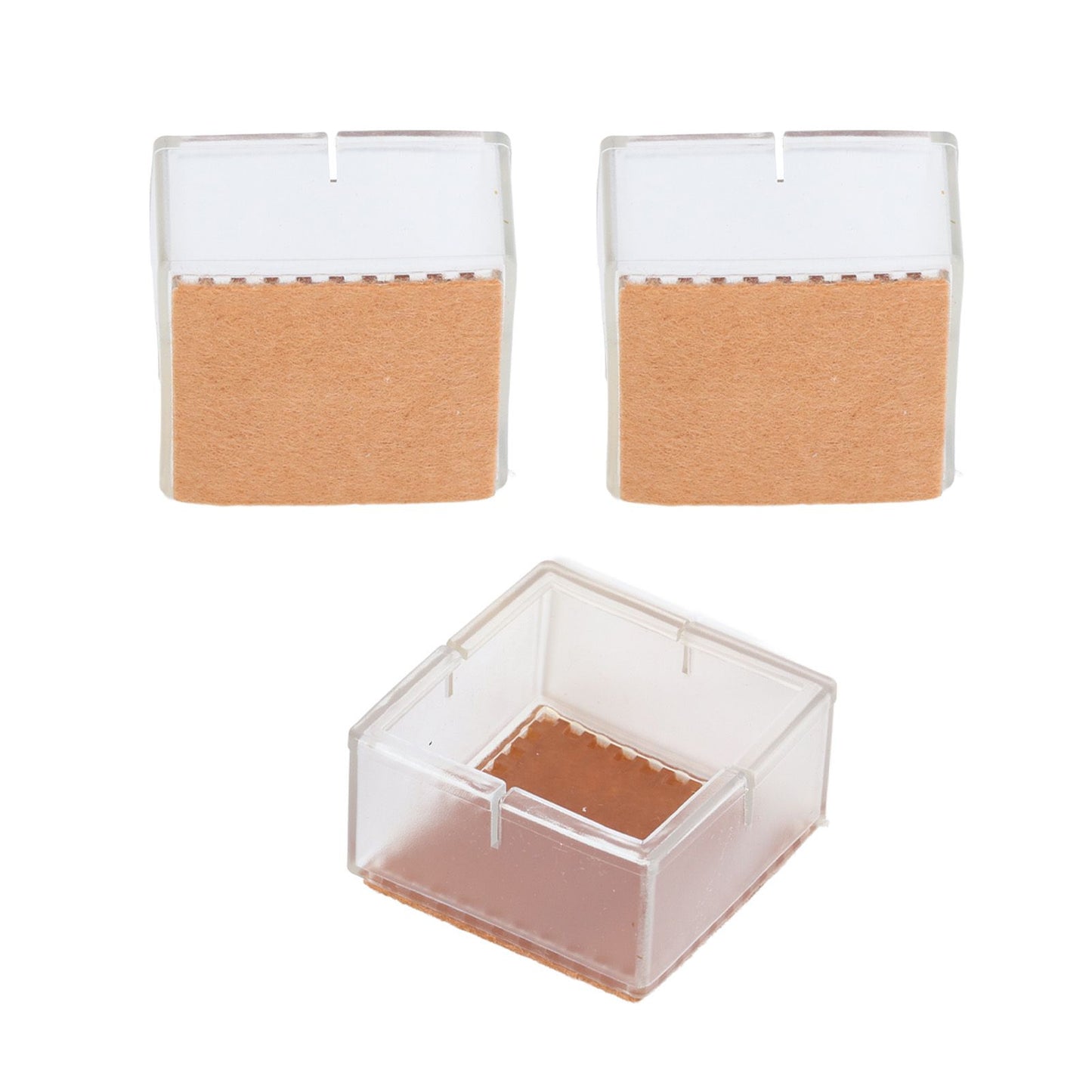 8pcs/set Silicone Chair Caps Table Foot Pads Anti Slip Transparent Square Leg Protection Cover