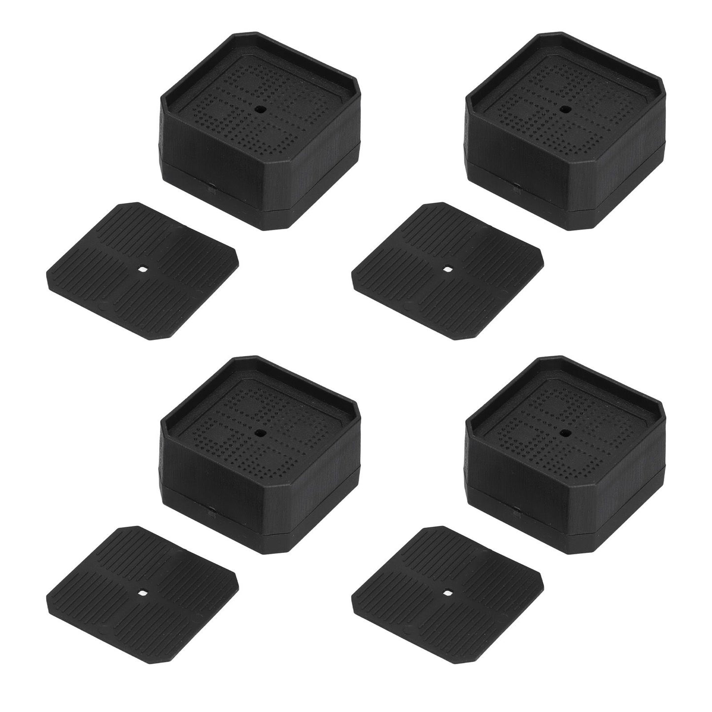 4Set Square Furniture Leg Pad Rubber Non Slip Table Chair Refrigerator Feet Protectors Noise Reduction