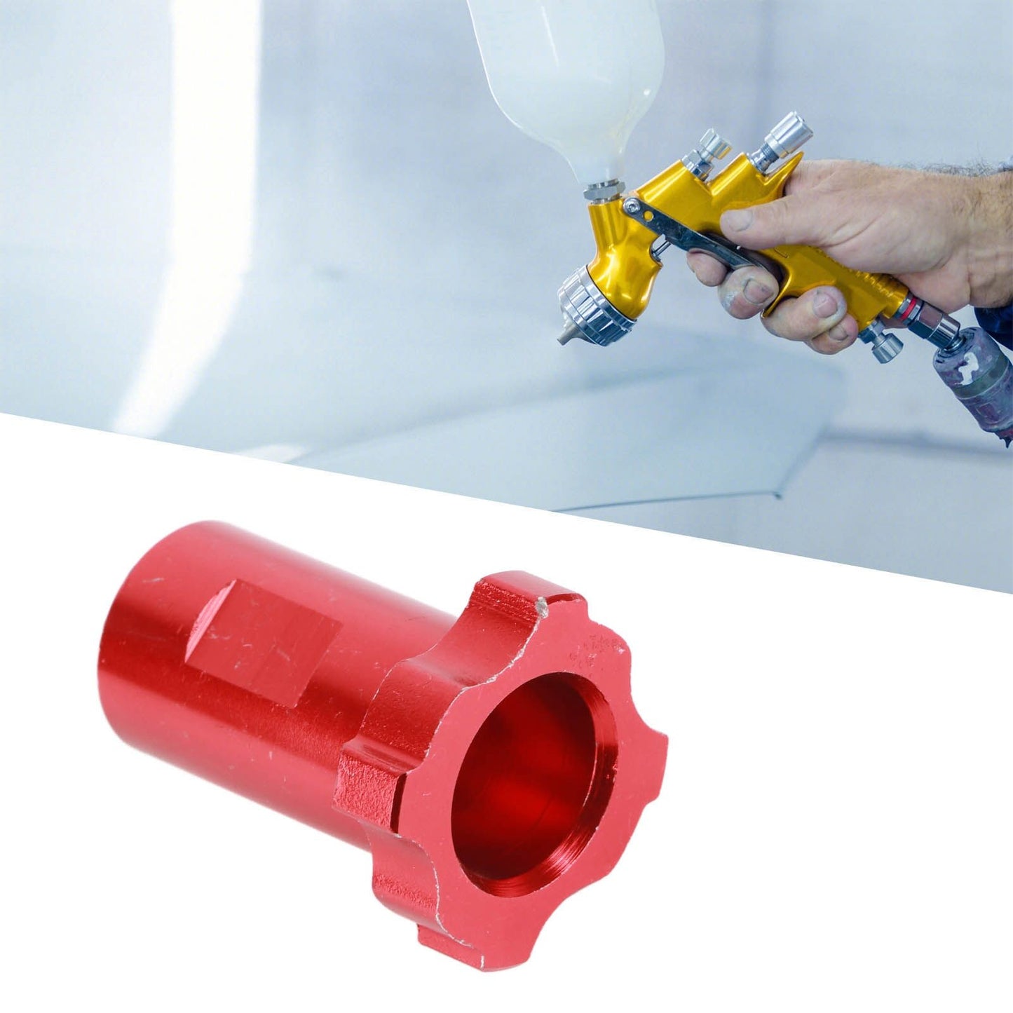 Spray Cup Connector Stainless Steel Disposable Pot Connector Airbrush Adapter Watering Can Connector Internal Thread M14x1mm