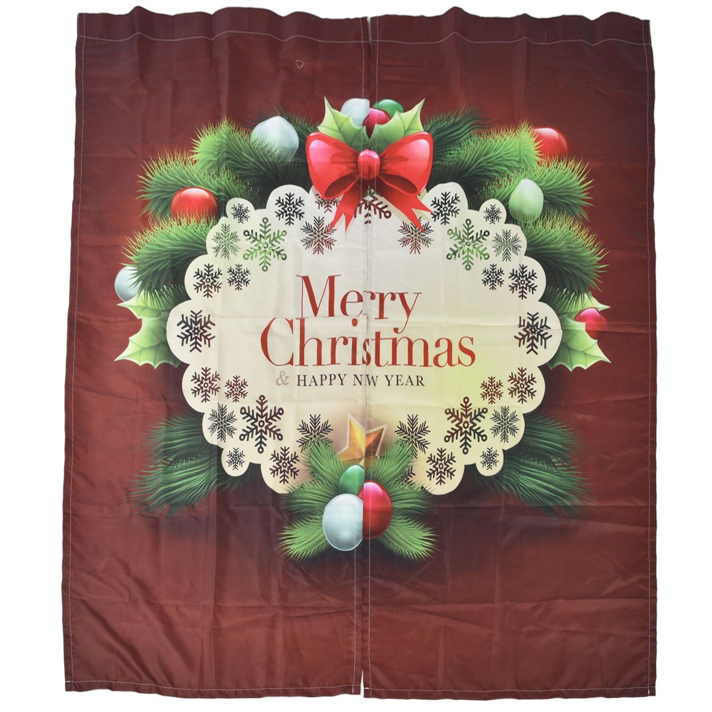 Christmas Curtain Polyester Fiber 3D Digital Printing Merry Christmas Custome Curtain for Outdoor Porch Balcony170x200cm Christmas 8