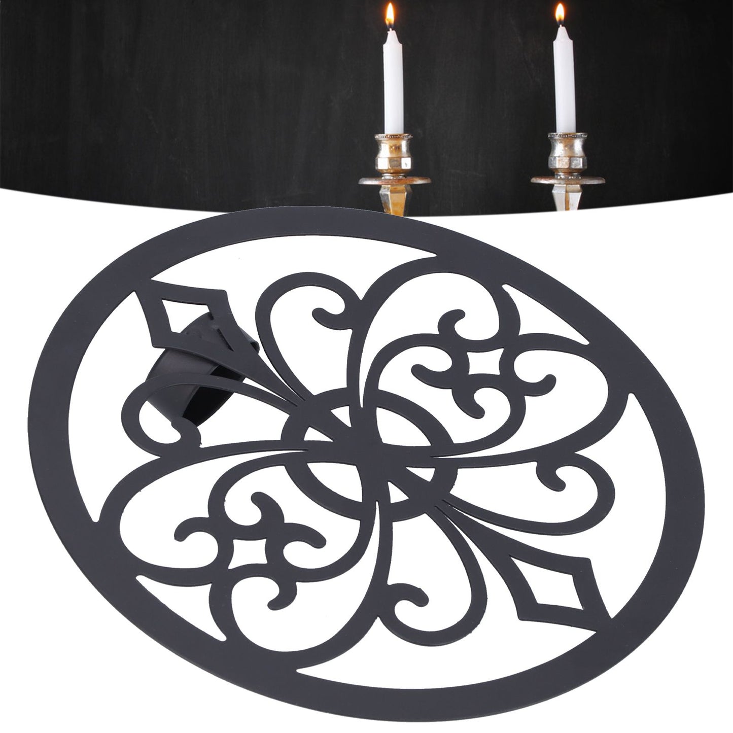 Wall Hanging Candle Holders Black European Retro Prevent Dripping Baroque Wall Candlestick