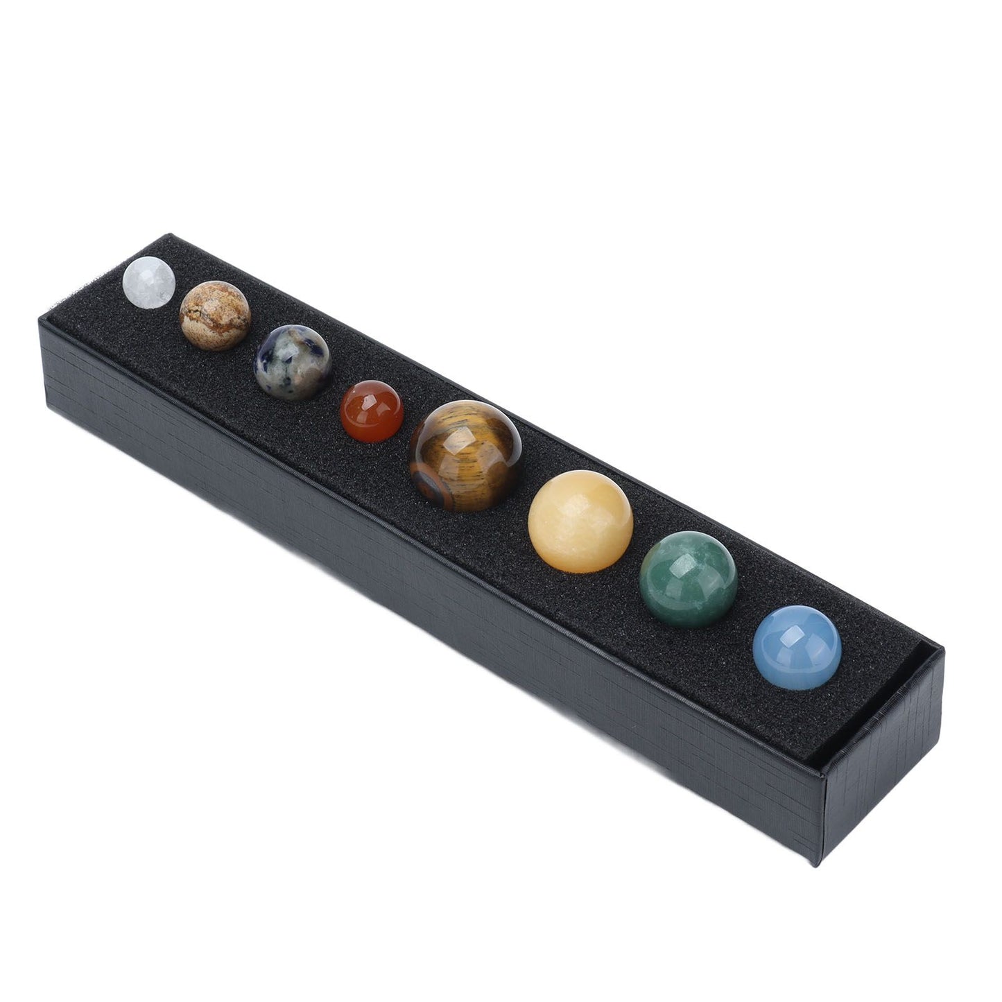 8 Planets Crystal Ornament Home Desktop Sphere Galactic Planets Decoration for Healing Meditation