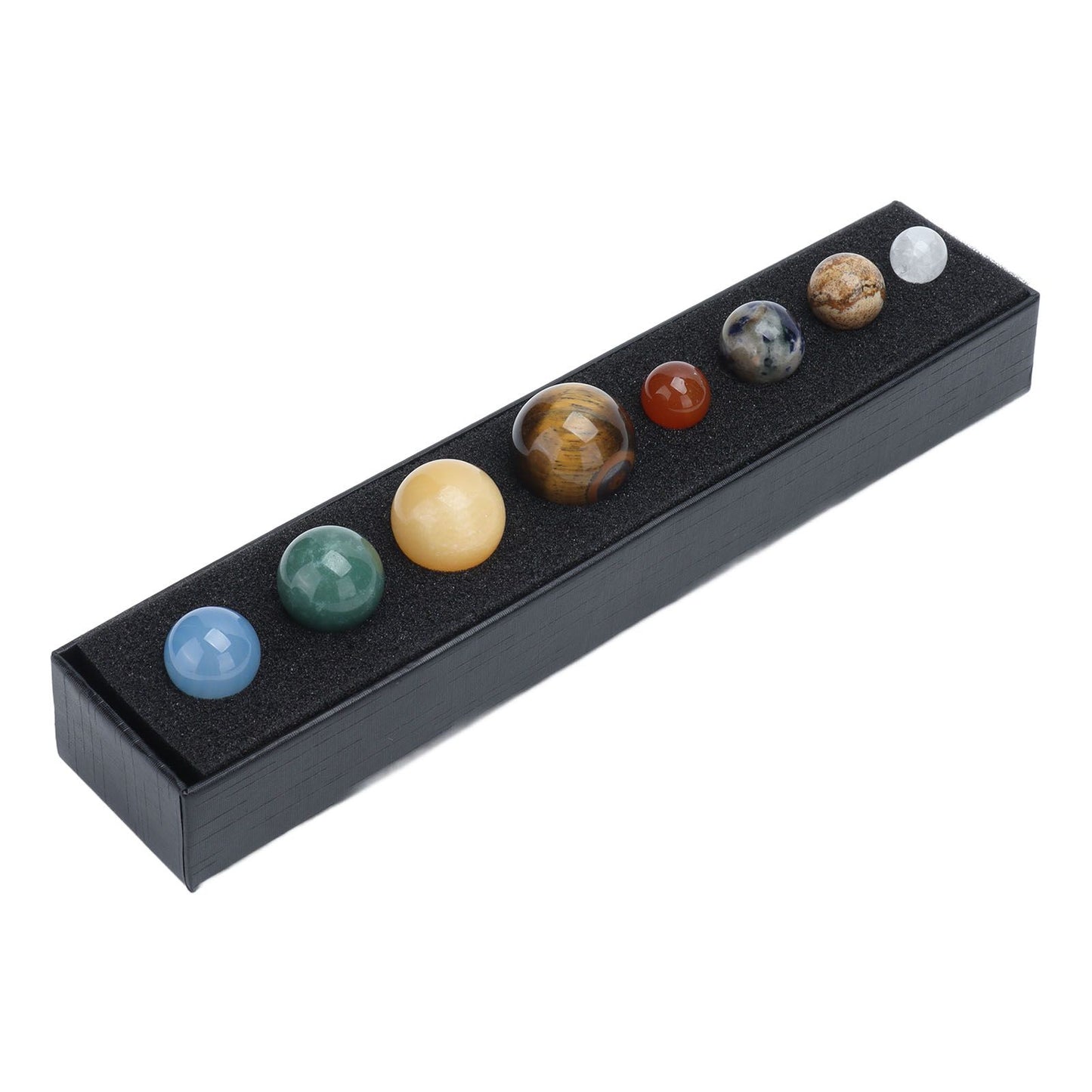 8 Planets Crystal Ornament Home Desktop Sphere Galactic Planets Decoration for Healing Meditation