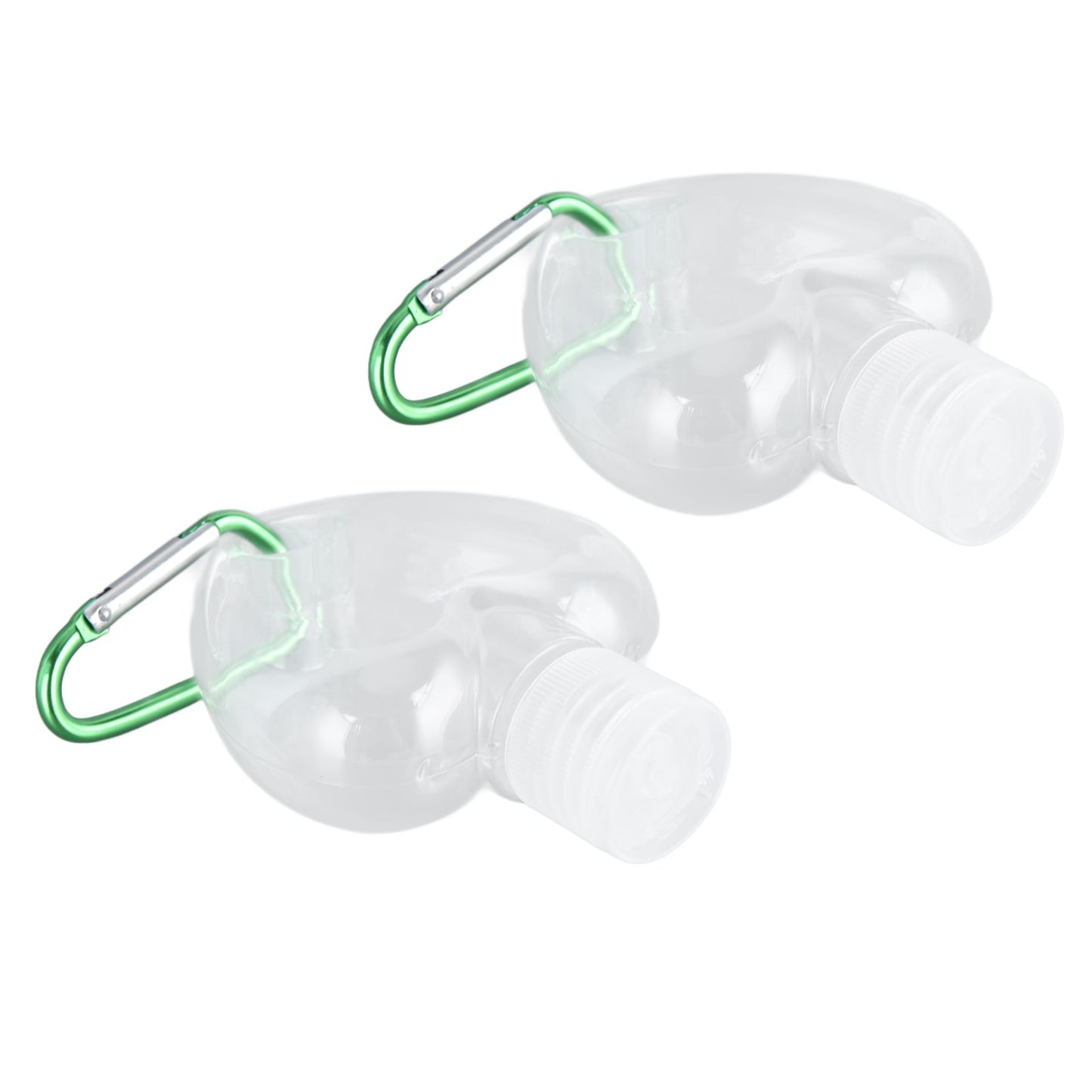 2Set 50ml Travel Bottle with Keychain Flip Cap Plastic Liquid Bottle Refillable Leakproof Transparent Squeeze ContainerHeart Shaped