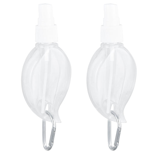 2 Pcs 50ml Travel Keychain Bottles Portable Plastic Clear Leakproof Refillable Empty Squeeze Container for Hand SoapMaple Leaf