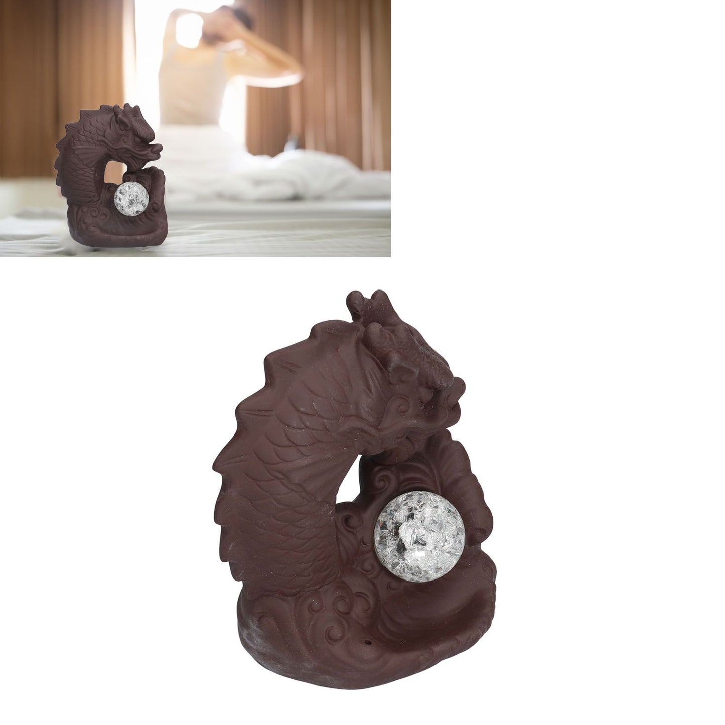 Smoke Waterfall Backflow Incense Burner Ceramic Incense Holder Dragon Aroma Burner Home Decoration Ornament