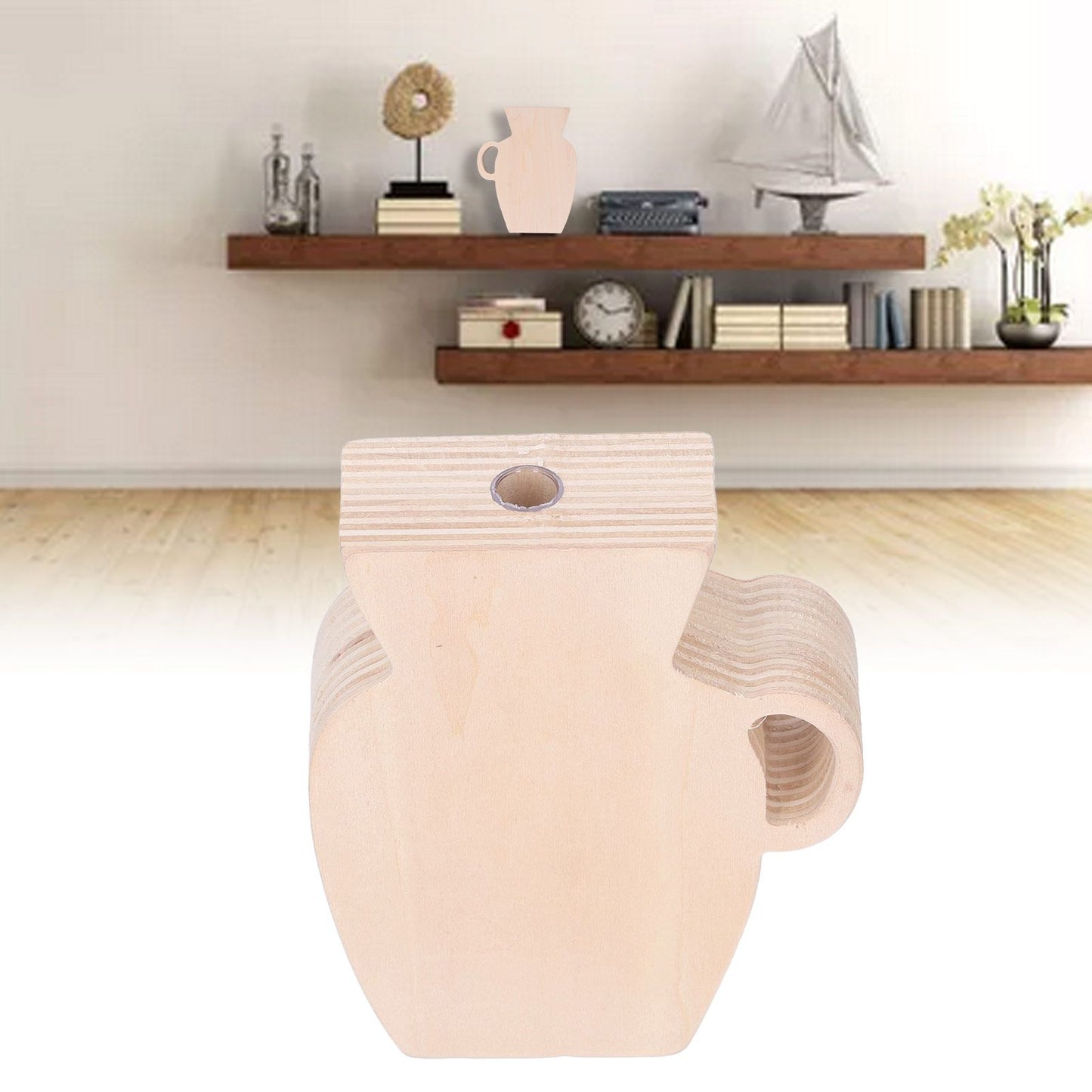 Wood Vase Simple Vintage Style Natural Pinewood Durable Sturdy Odorless Unpainted Wooden Flower Vase