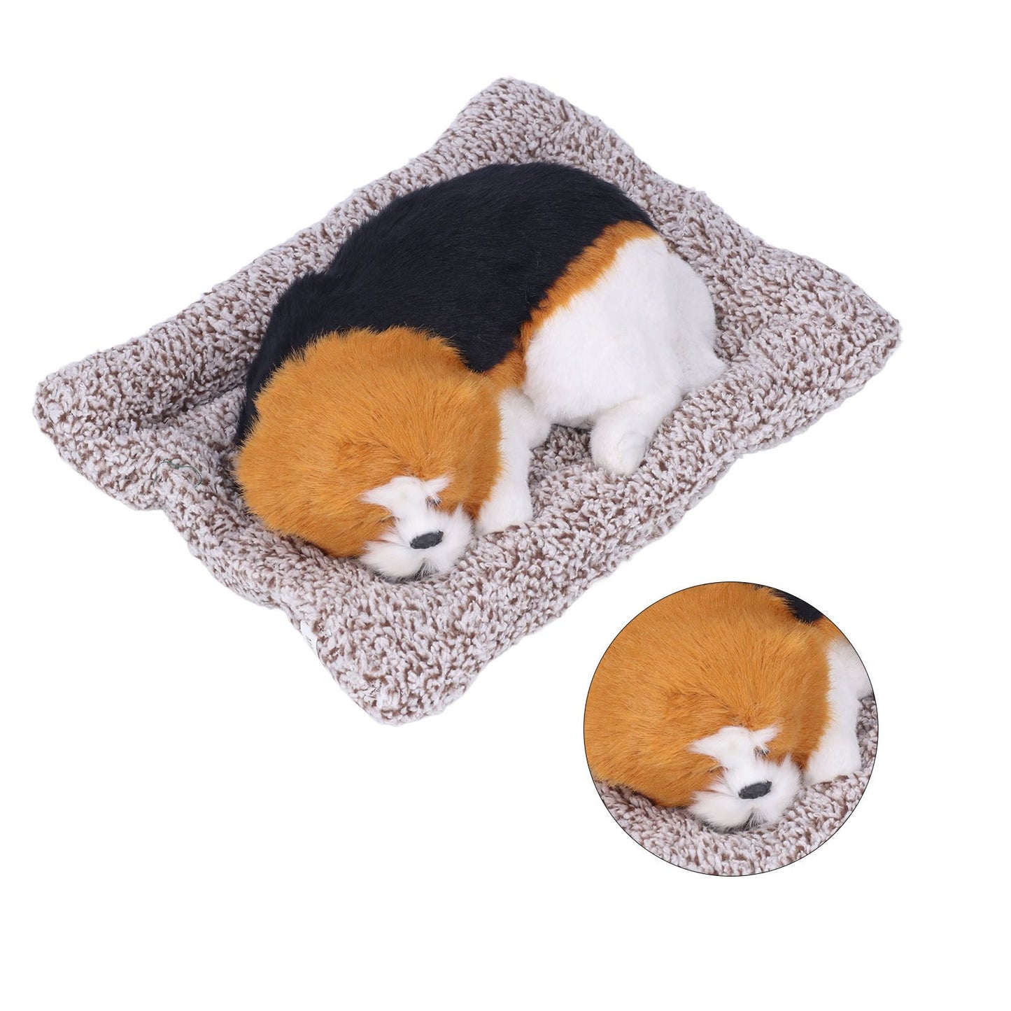 Simulation Dog with Sound Lovely Vivid Novel Gifts Plush Plastic Material Dog Toy Car DecorationBig Dog Beagle The