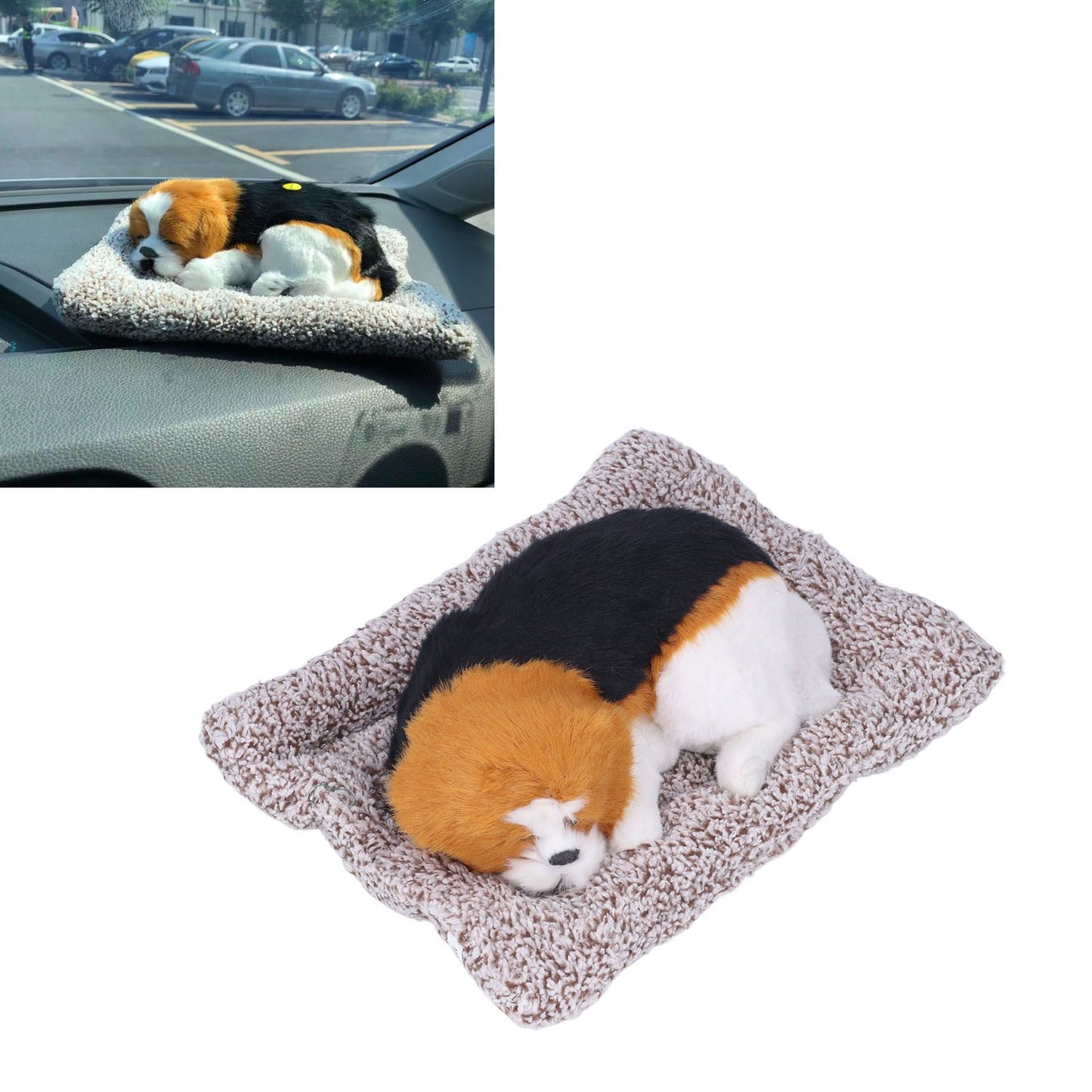 Simulation Dog with Sound Lovely Vivid Novel Gifts Plush Plastic Material Dog Toy Car DecorationBig Dog Beagle The