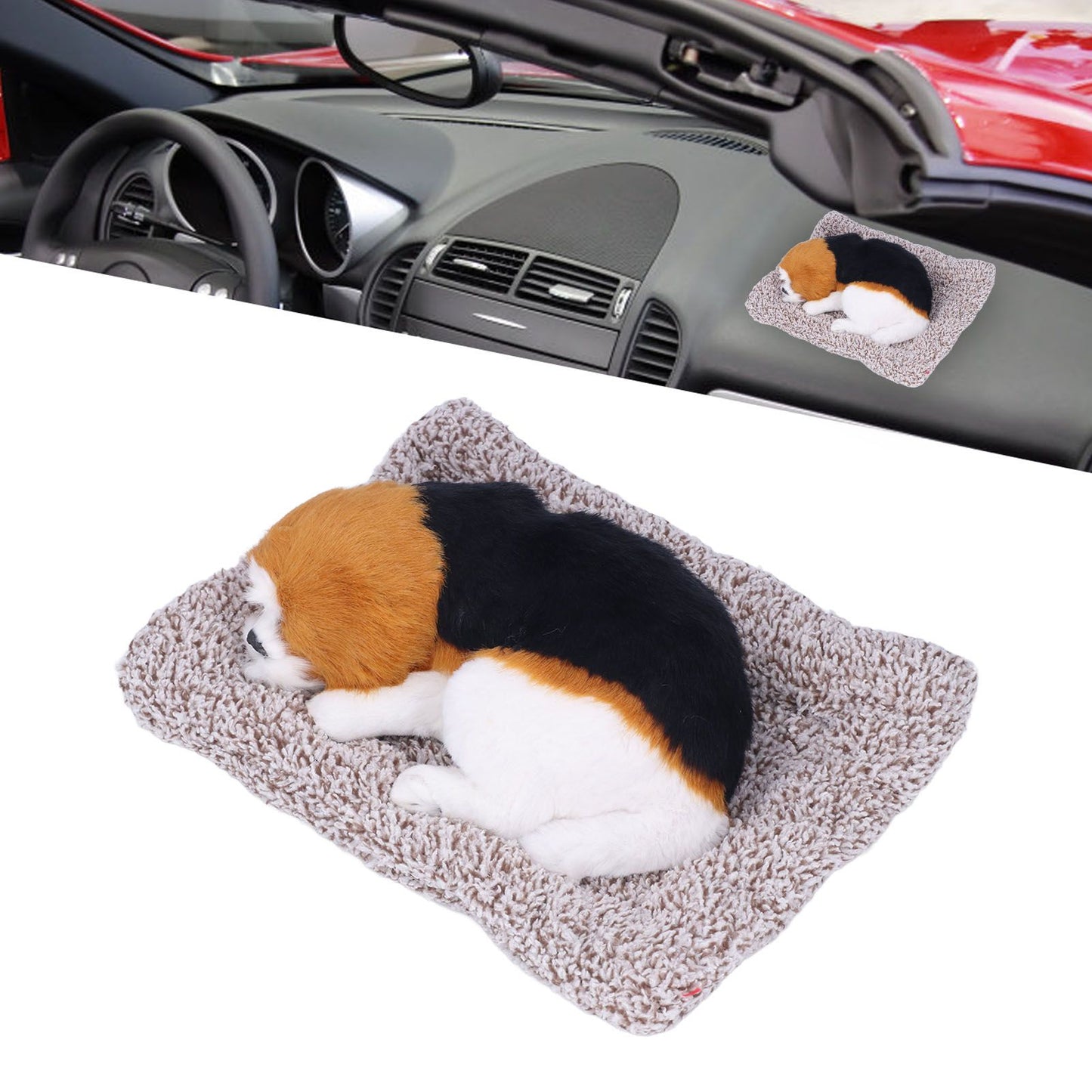 Simulation Dog with Sound Lovely Vivid Novel Gifts Plush Plastic Material Dog Toy Car DecorationBig Dog Beagle The