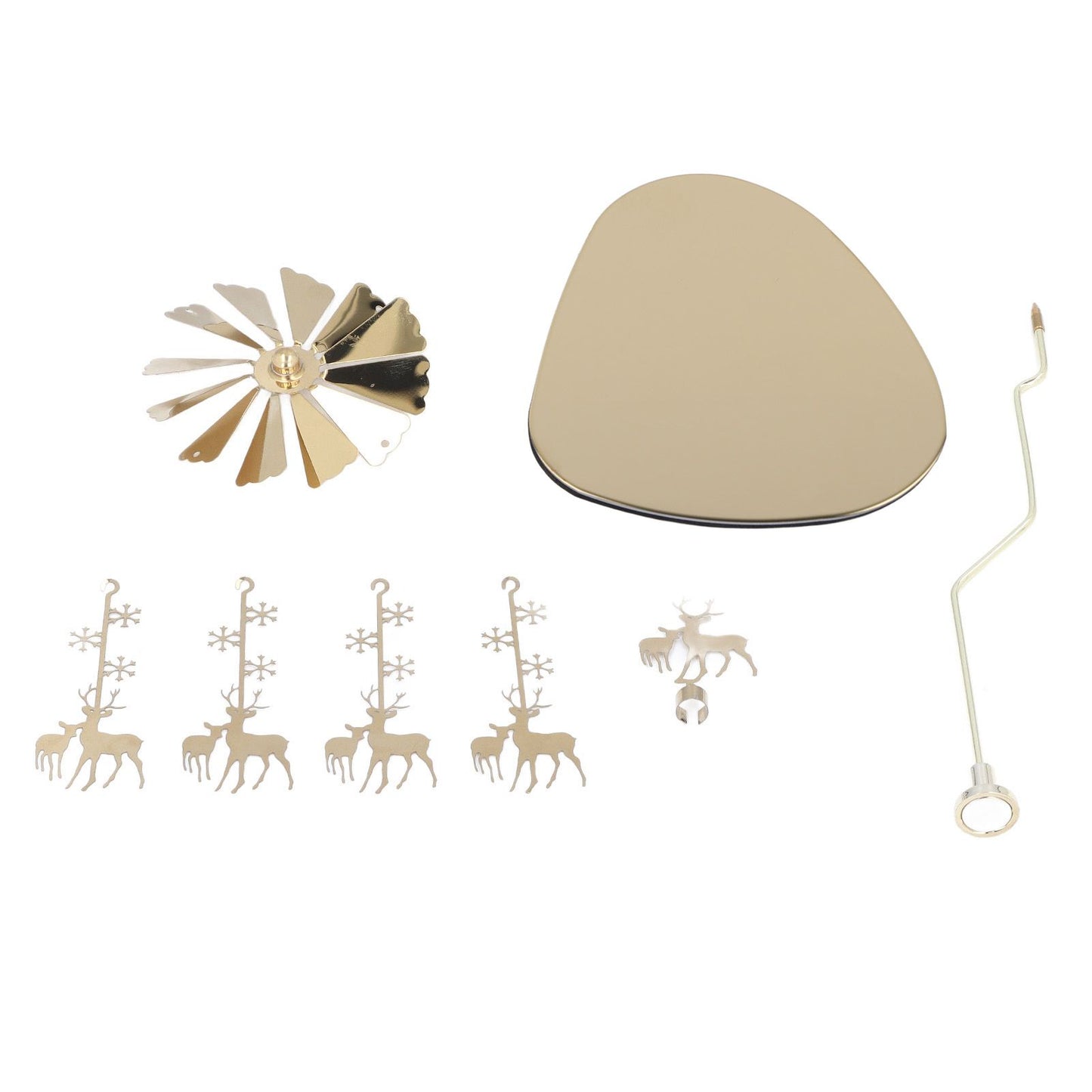 Candle Holder Round Triangle Tray Romantic European Style Stainless Steel Rotating Aromatherapy Wind Chime Candle Holder Snowflake Deer