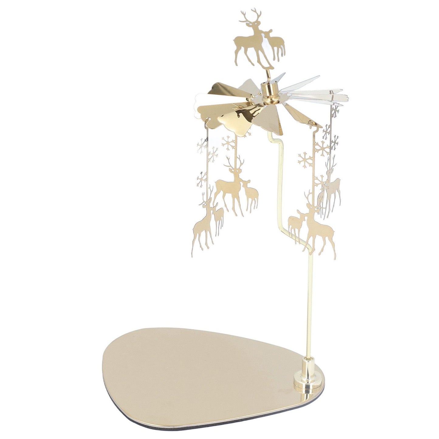 Candle Holder Round Triangle Tray Romantic European Style Stainless Steel Rotating Aromatherapy Wind Chime Candle Holder Snowflake Deer