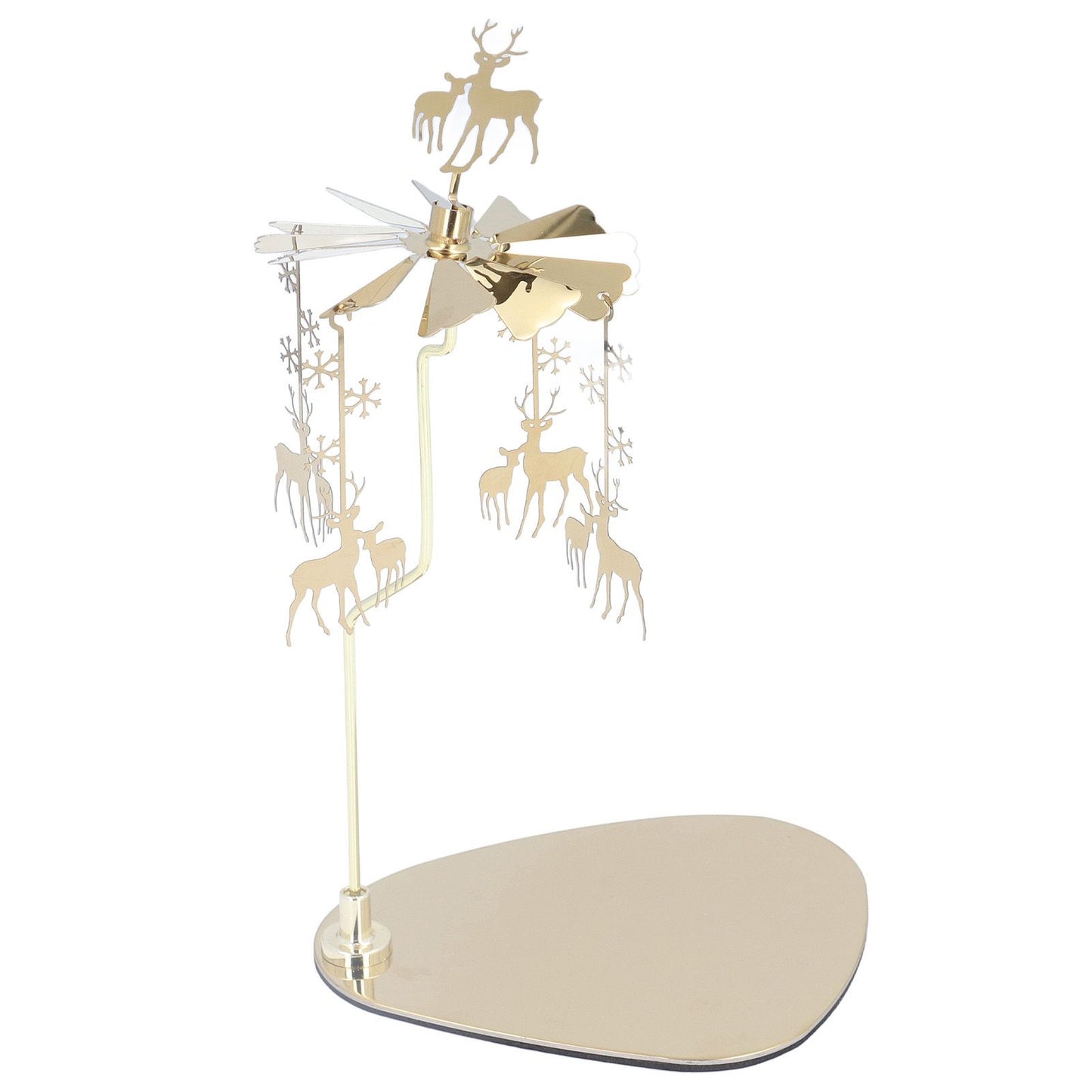 Candle Holder Round Triangle Tray Romantic European Style Stainless Steel Rotating Aromatherapy Wind Chime Candle Holder Snowflake Deer