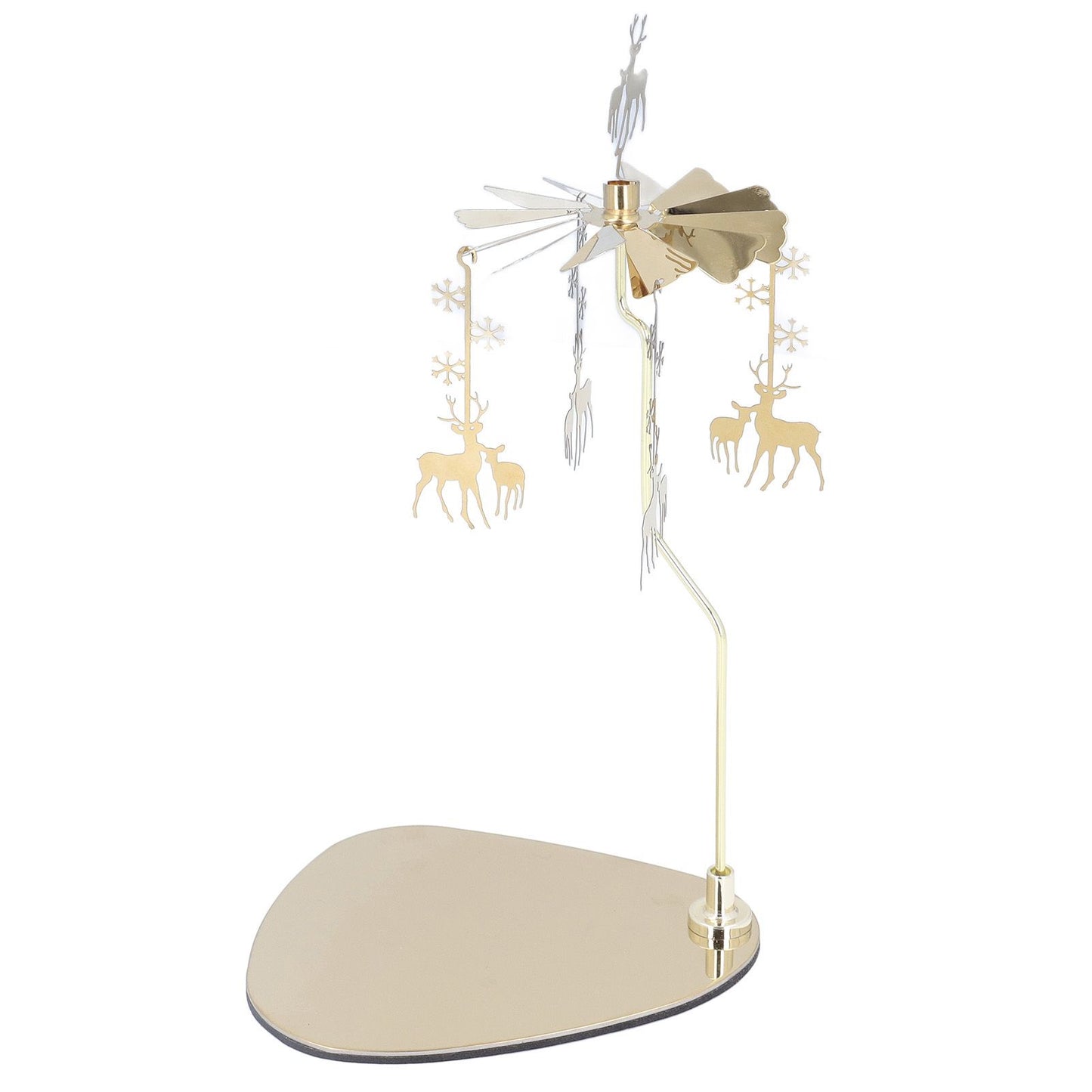 Candle Holder Round Triangle Tray Romantic European Style Stainless Steel Rotating Aromatherapy Wind Chime Candle Holder Snowflake Deer