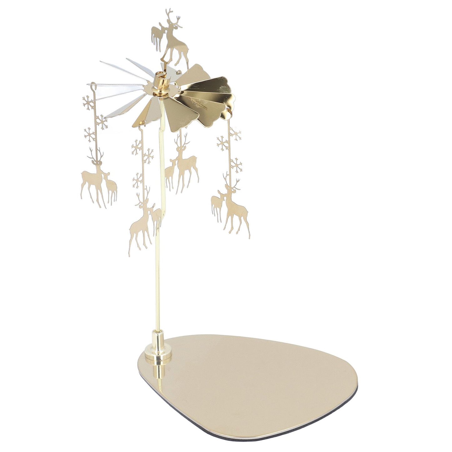 Candle Holder Round Triangle Tray Romantic European Style Stainless Steel Rotating Aromatherapy Wind Chime Candle Holder Snowflake Deer
