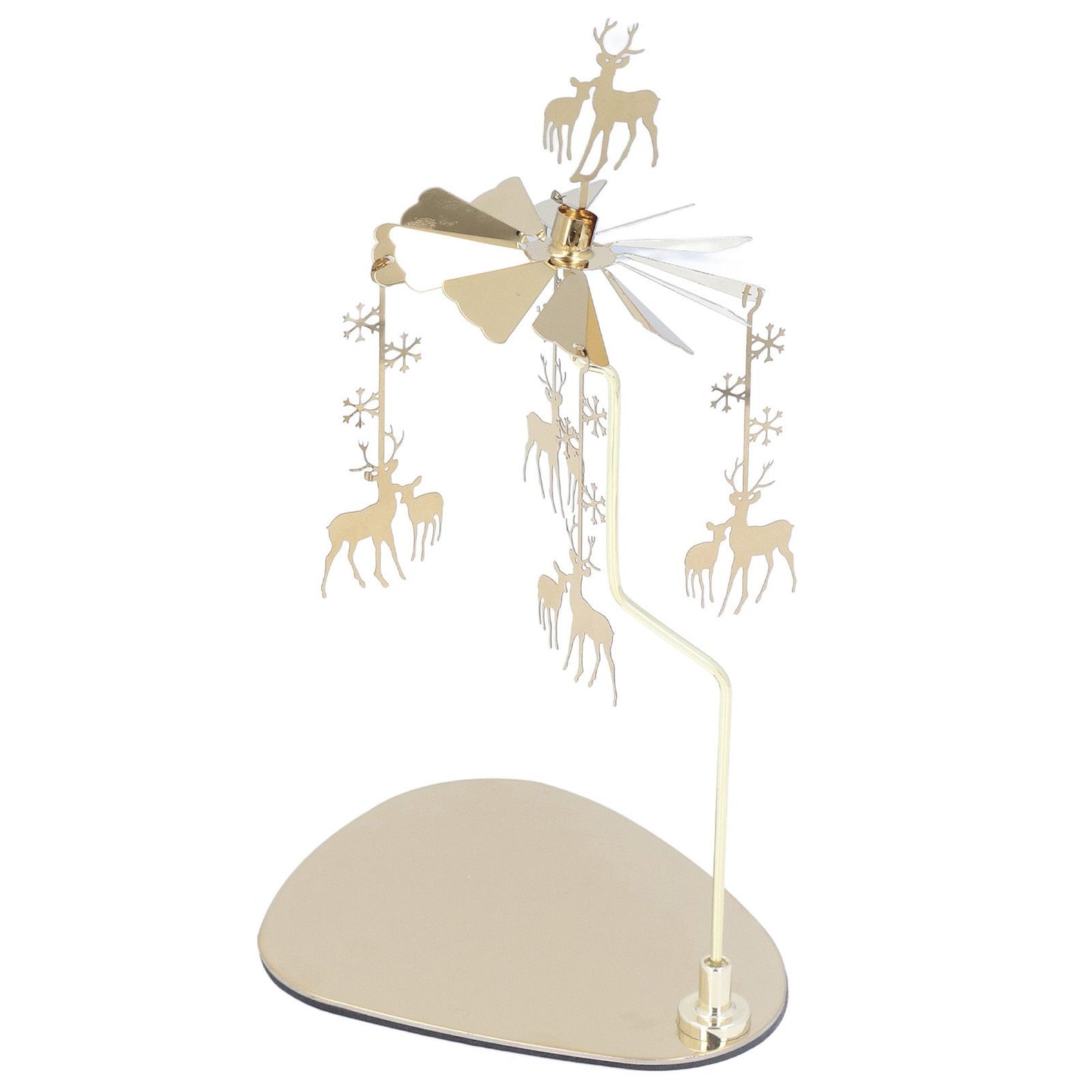 Candle Holder Round Triangle Tray Romantic European Style Stainless Steel Rotating Aromatherapy Wind Chime Candle Holder Snowflake Deer