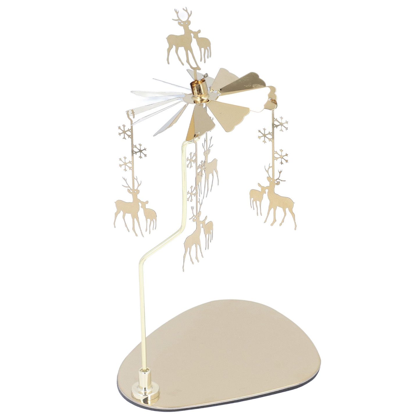 Candle Holder Round Triangle Tray Romantic European Style Stainless Steel Rotating Aromatherapy Wind Chime Candle Holder Snowflake Deer