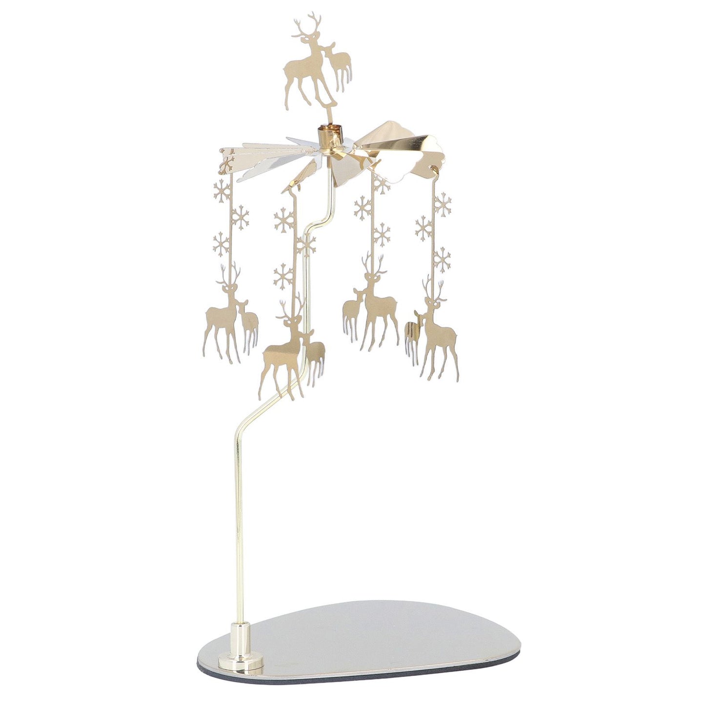 Candle Holder Round Triangle Tray Romantic European Style Stainless Steel Rotating Aromatherapy Wind Chime Candle Holder Snowflake Deer