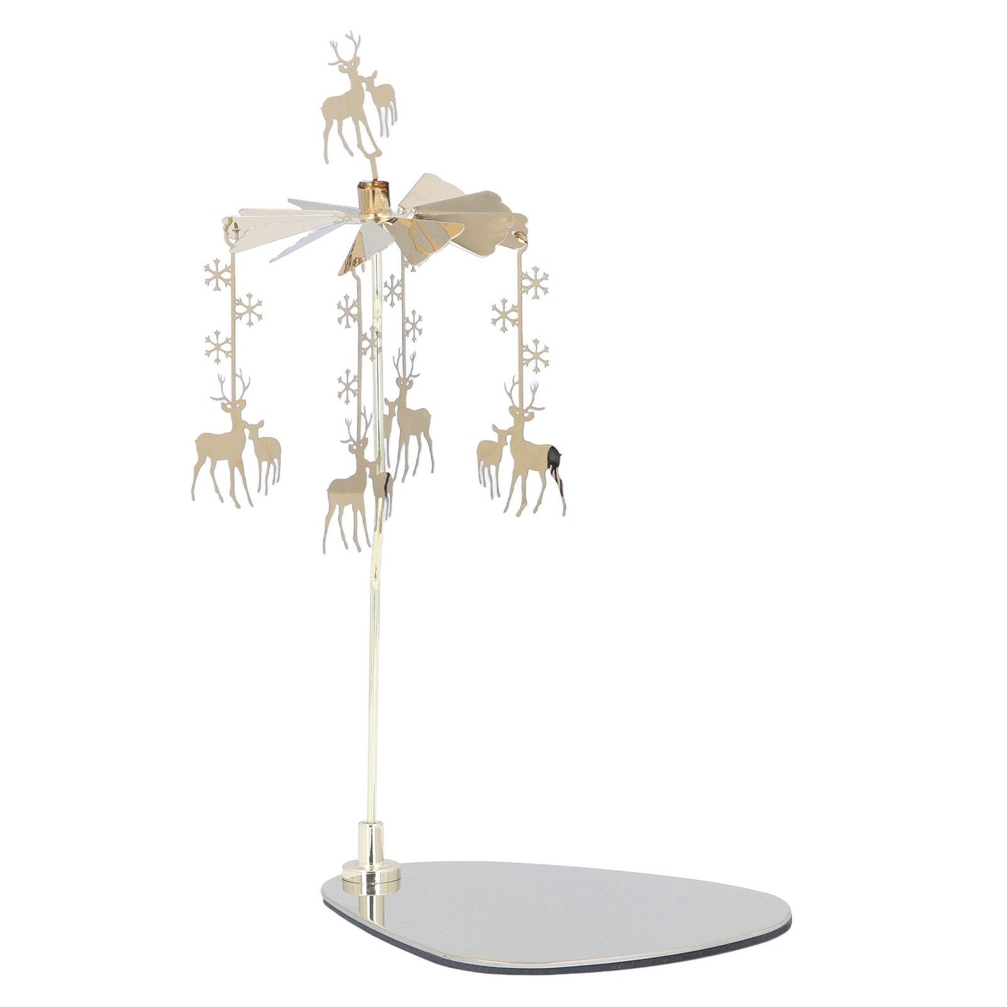 Candle Holder Round Triangle Tray Romantic European Style Stainless Steel Rotating Aromatherapy Wind Chime Candle Holder Snowflake Deer