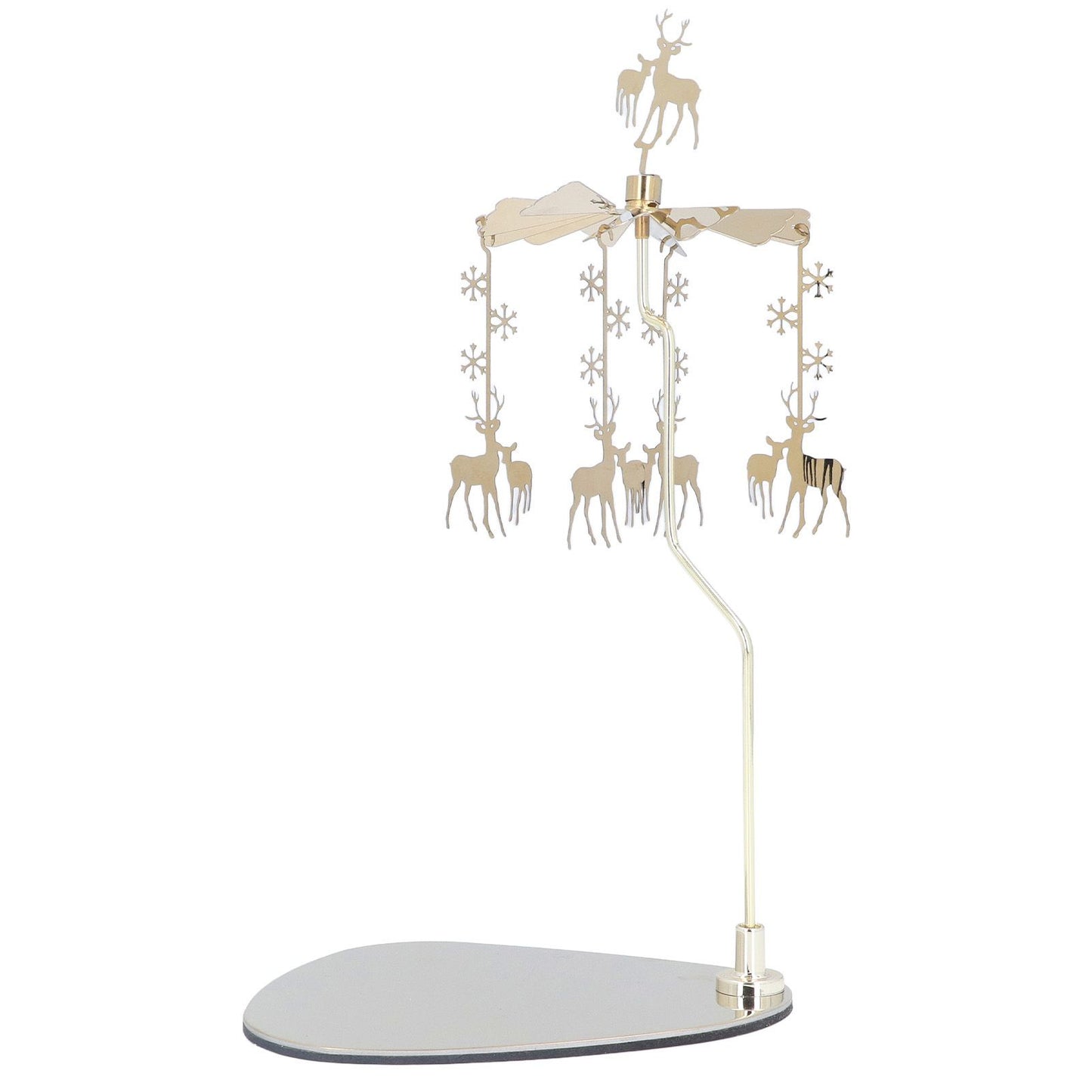 Candle Holder Round Triangle Tray Romantic European Style Stainless Steel Rotating Aromatherapy Wind Chime Candle Holder Snowflake Deer