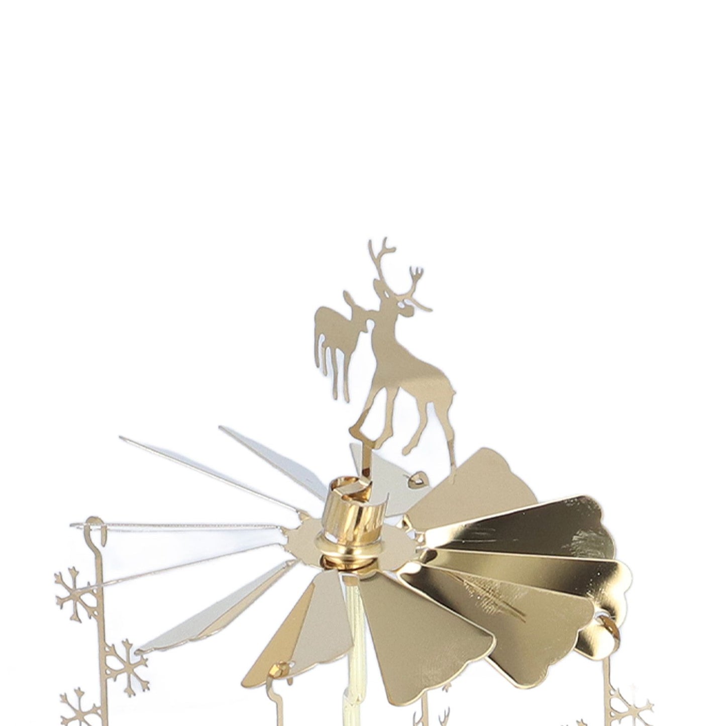 Candle Holder Round Triangle Tray Romantic European Style Stainless Steel Rotating Aromatherapy Wind Chime Candle Holder Snowflake Deer