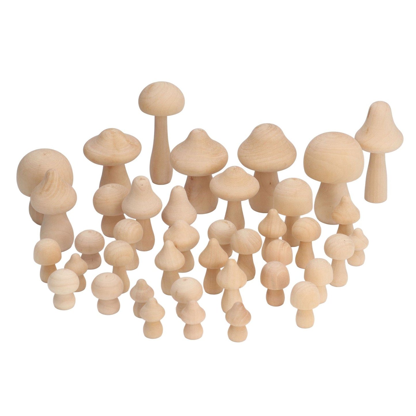 40pcs Unfinished Wooden Mushroom Unpainted Natural Wood Mushroom Decoration for DIY Decoration