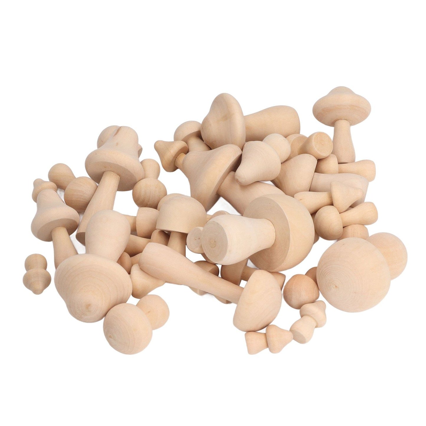 40pcs Unfinished Wooden Mushroom Unpainted Natural Wood Mushroom Decoration for DIY Decoration