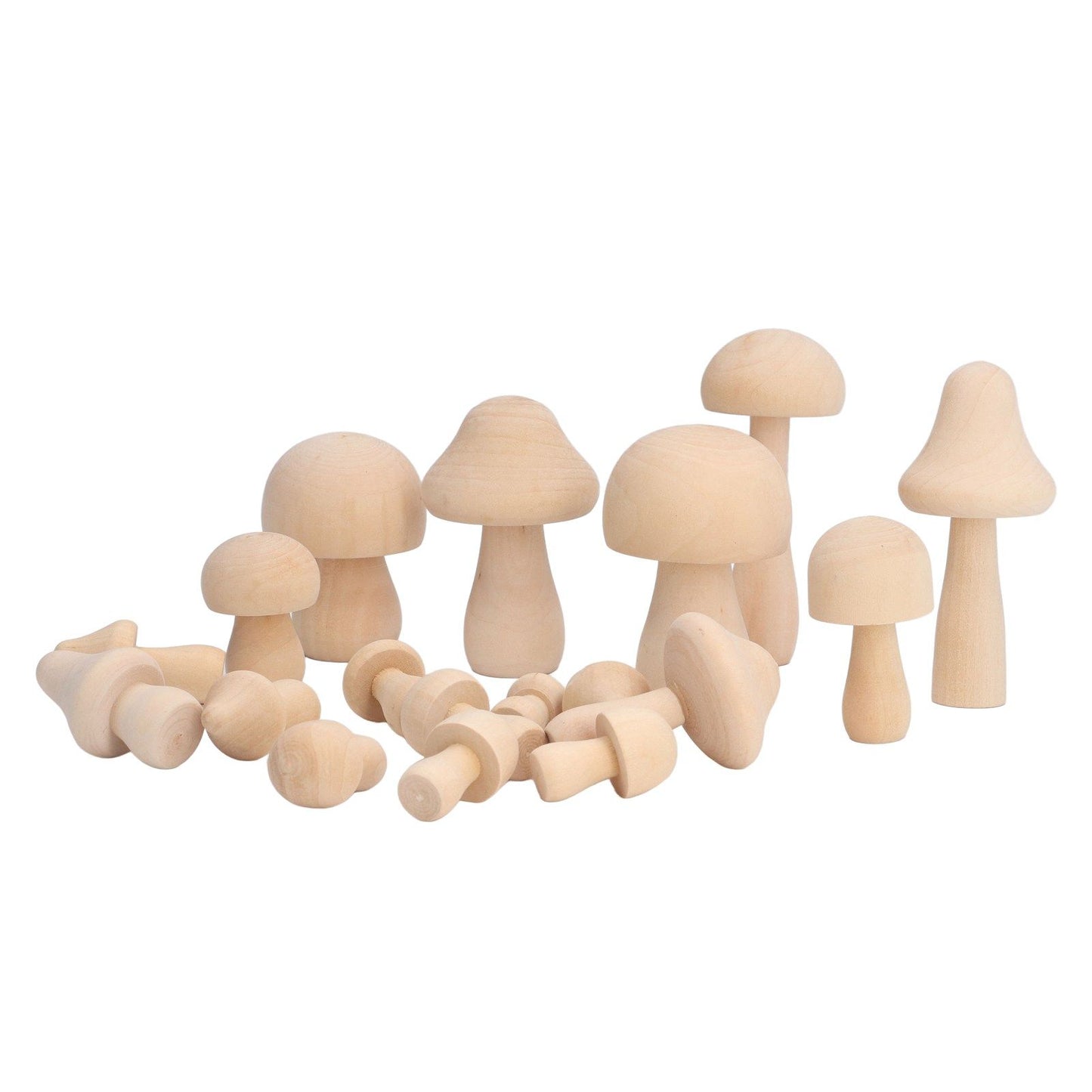 40pcs Unfinished Wooden Mushroom Unpainted Natural Wood Mushroom Decoration for DIY Decoration