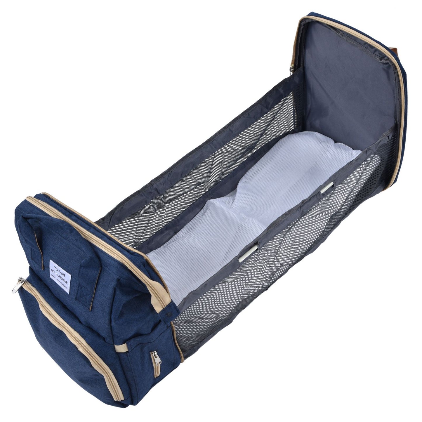 Backpack Multifunctional Foldable Large Capacity Baby Diaper Storage Bag for TravelDark Blue