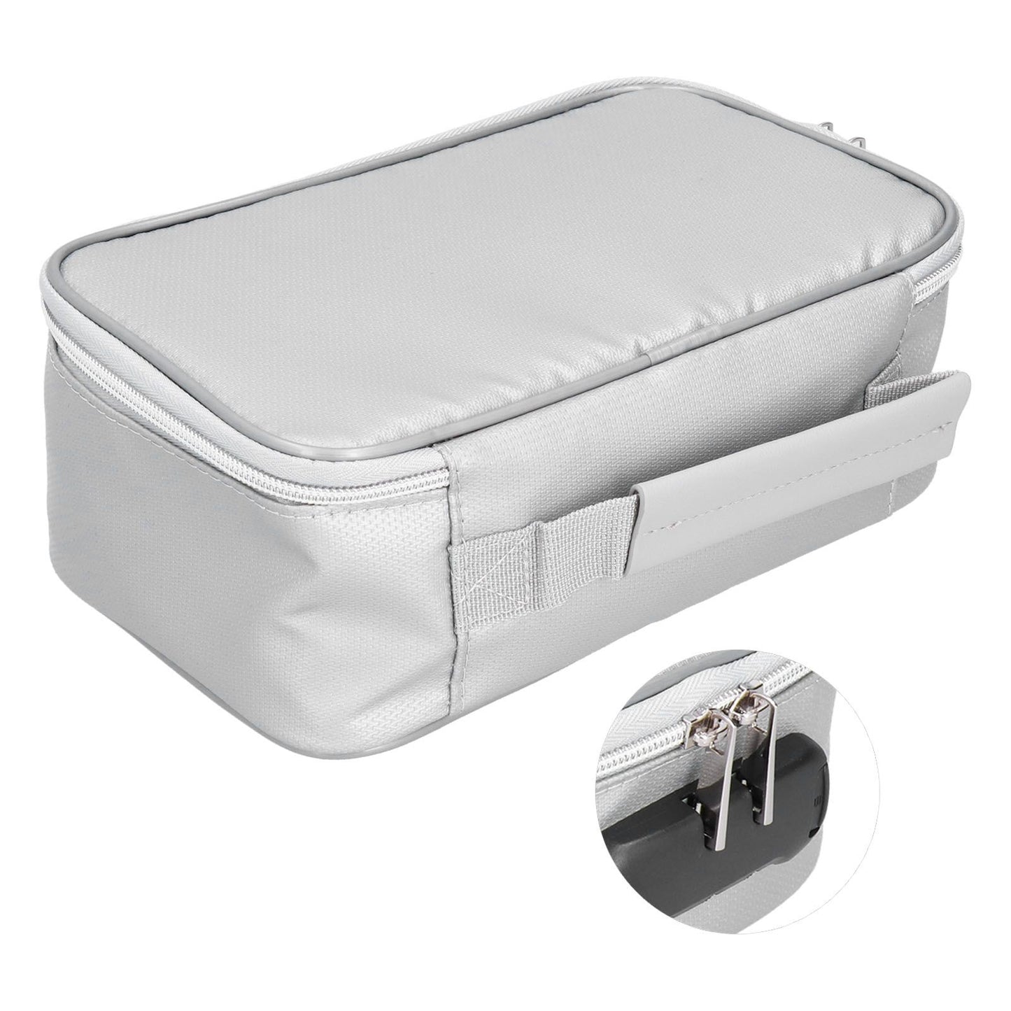 Fireproof Document Bag with Lock Portable Small Fireproof Document Bag for Home Office TravelSilver