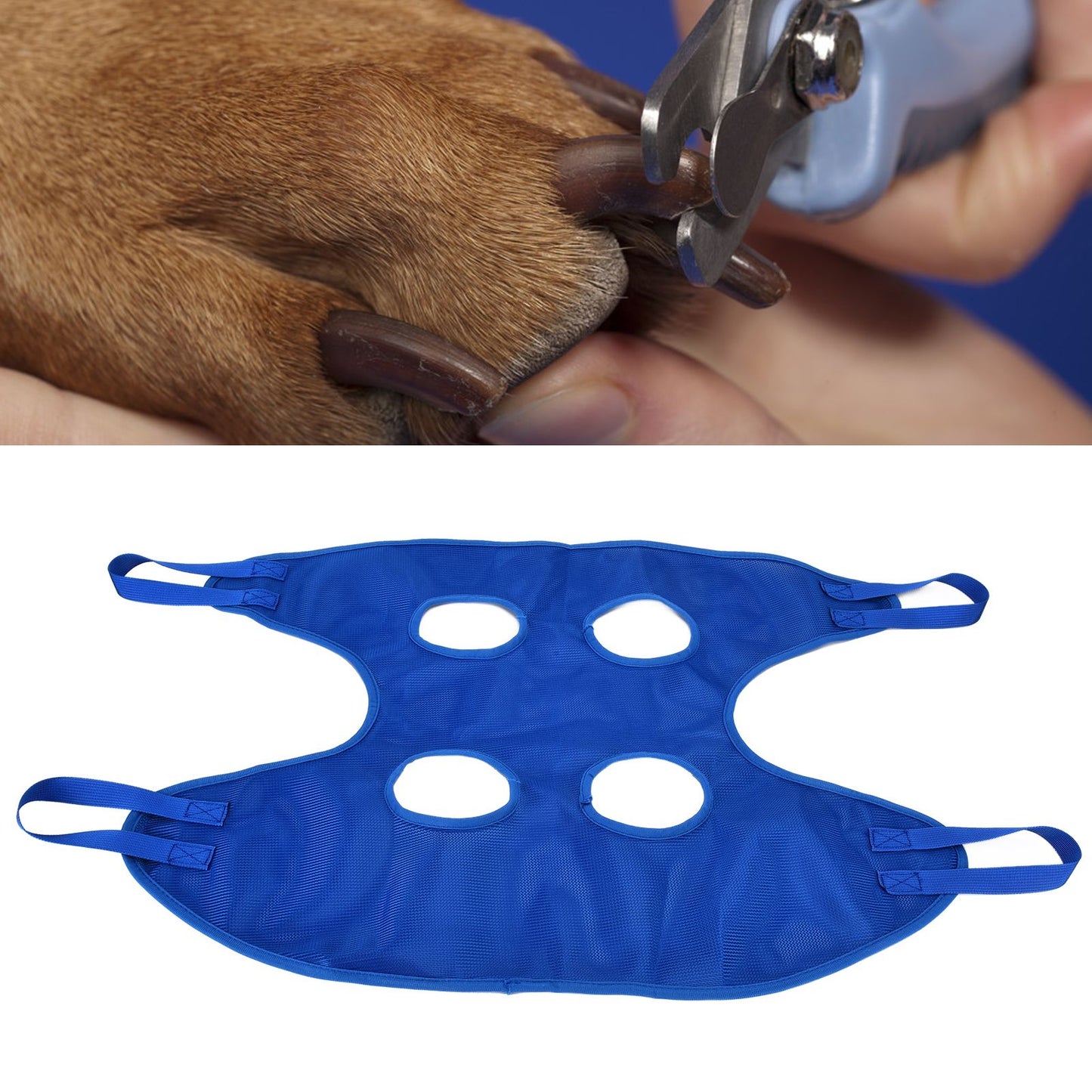 Dog Grooming Sling Multifunctional Pet Grooming Hammock Helper for Bathing Washing Grooming and Trimming NailBlue L