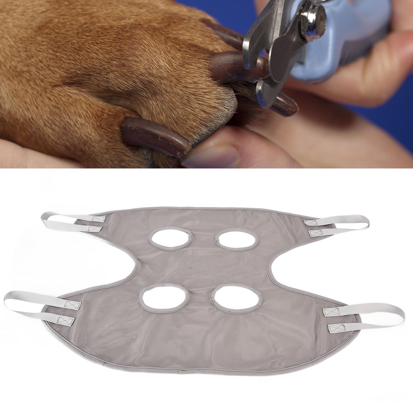 Dog Grooming Sling Multifunctional Pet Grooming Hammock Helper for Bathing Washing Grooming and Trimming NailGrey L