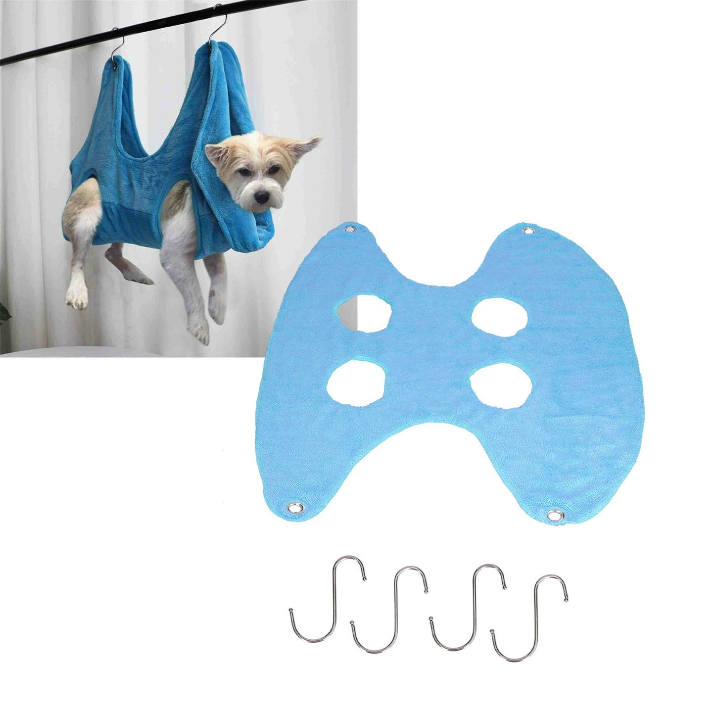 Pet Grooming Sling Dog Grooming Sling Hammock Helper for Bathing Washing Nail ClippingM Blue