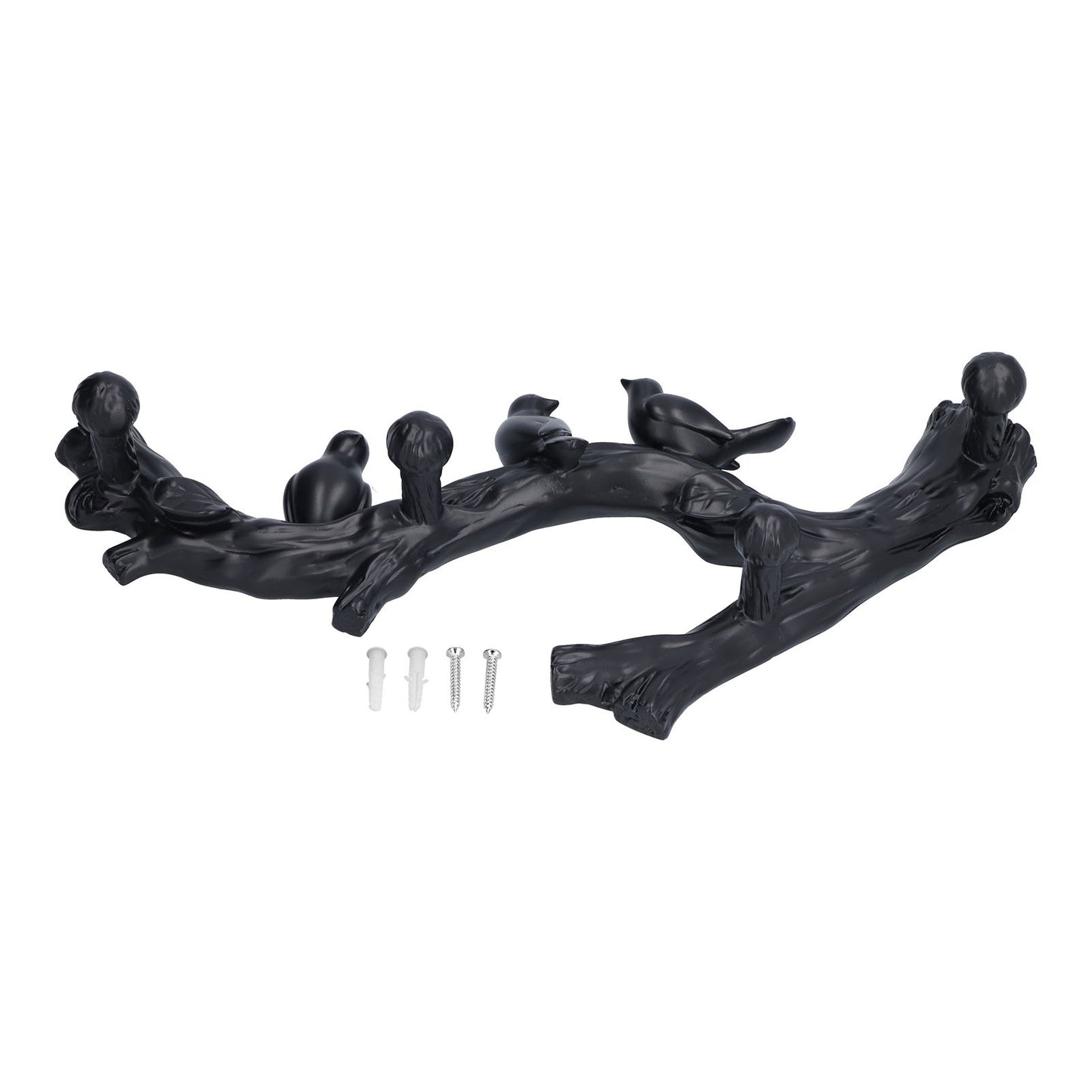 Decorative Hook Black Bird Branch Shape Three Dimensional Wall Mounted Home Decoration AccessoriesMedium (38cm)