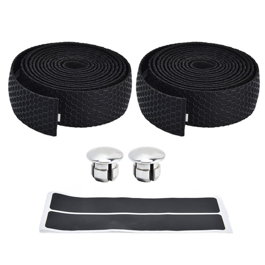 Handlebar Tape Quick Dry Anti Slip Tape Synthetic Sponge Bicycle Cycling Wrap Tape for Outdoor ExerciseBlack