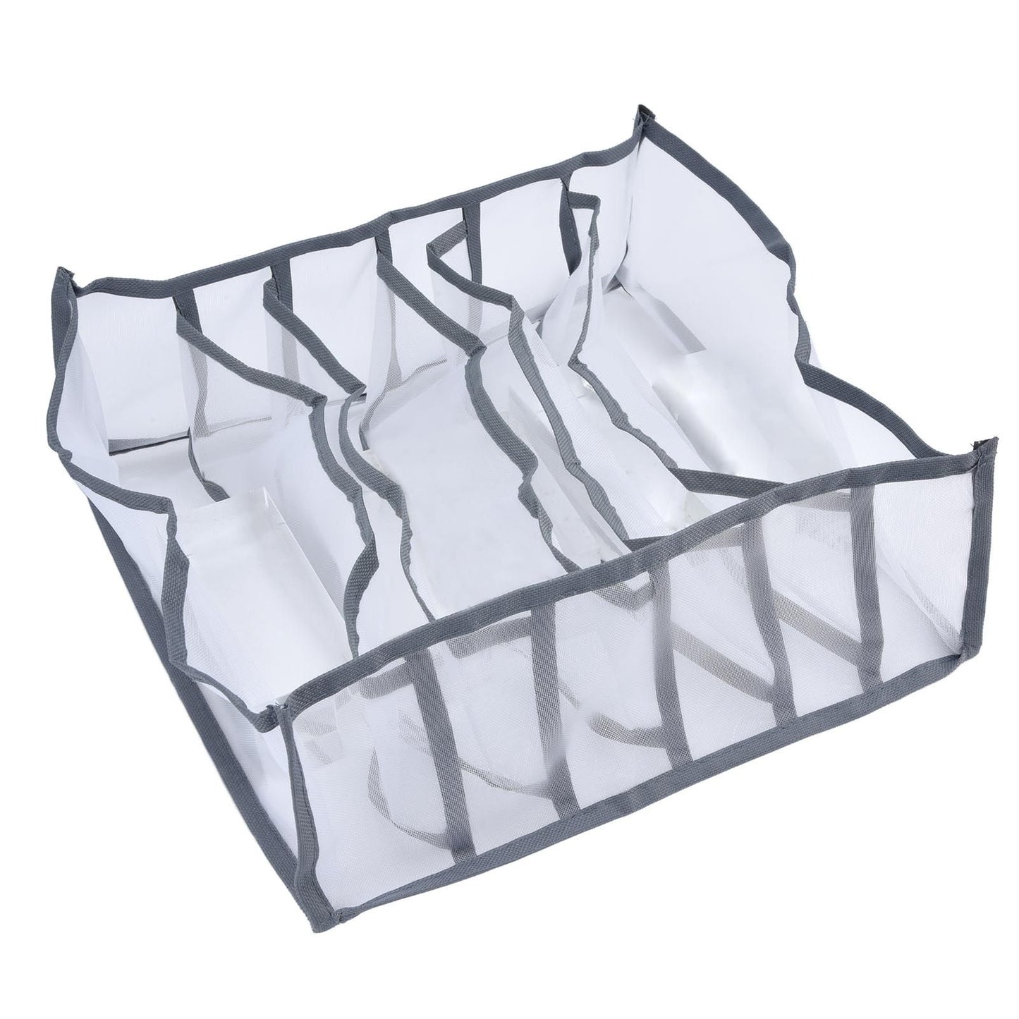Underwear Organizer Mesh Foldable Breathable Multi Cells Socks Storage Box for Bras Panties6 Cells