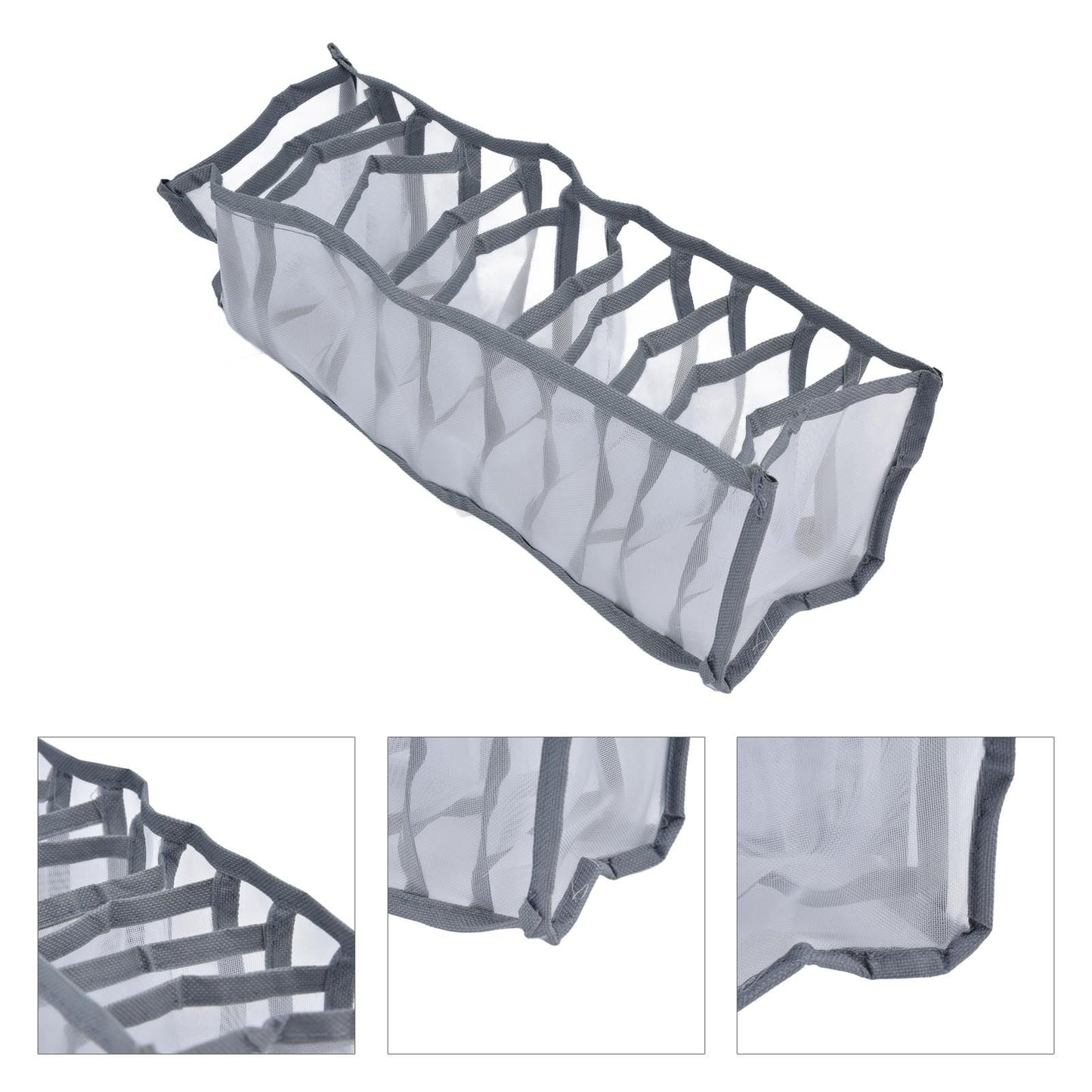 Underwear Organizer Mesh Foldable Breathable Multi Cells Socks Storage Box for Bras Panties11 Cells