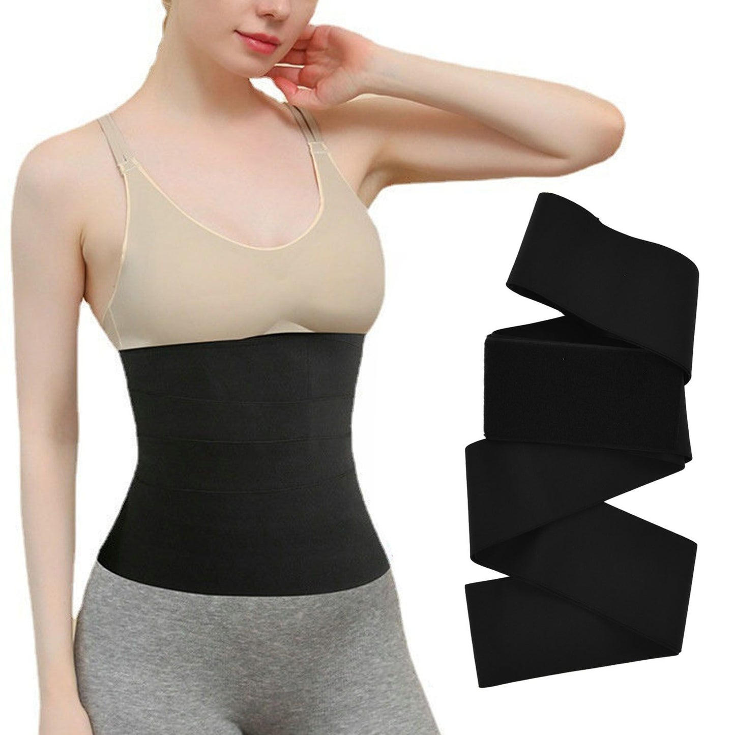 Waist Trainer Belt Comfortable High Elasticity Thin Slimming Body Shaper Waistband for WomenBlack 5 Meters