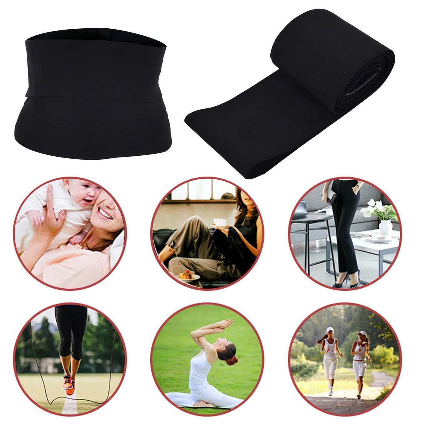 Waist Trainer Belt Comfortable High Elasticity Thin Slimming Body Shaper Waistband for WomenBlack 5 Meters