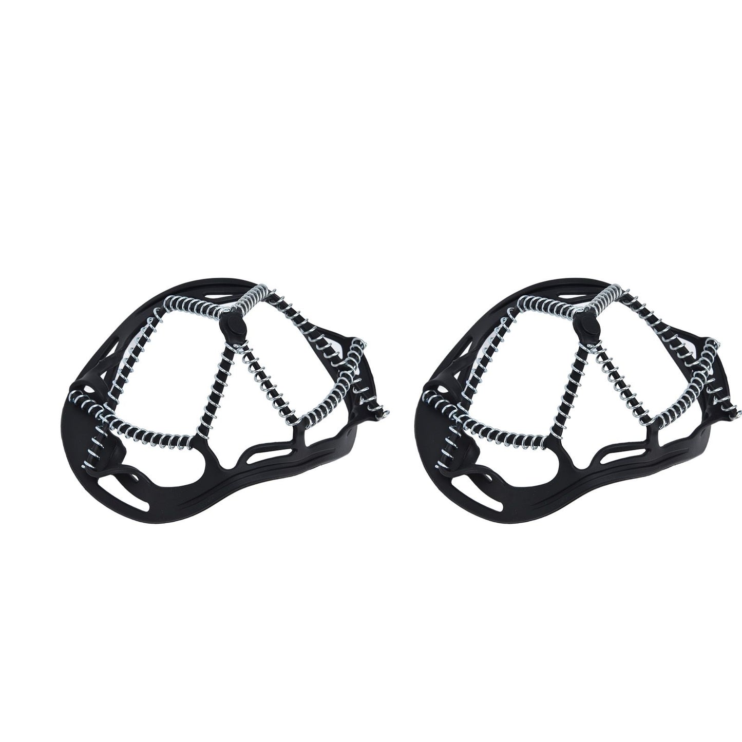 2Pcs Walk Traction Cleats Prevent Slipping High Tension Spring Crampons for Hiking Jogging Hunting